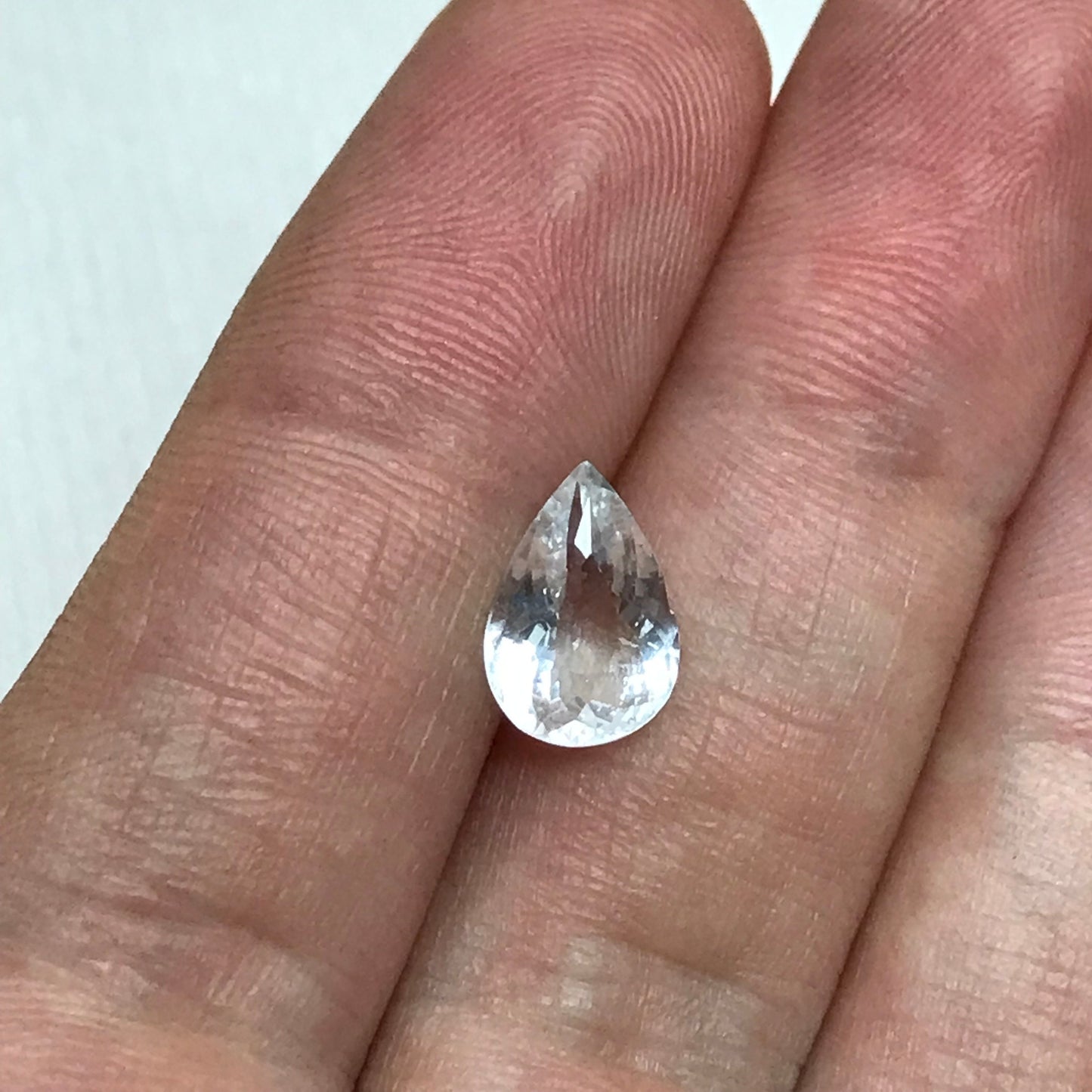 1.77 carat Natural Aquamarine, 10.4x7.2mm, Chipped Light Blue Pear Cut Loose Gem Faceted Gemstone Beryl March Birthstone