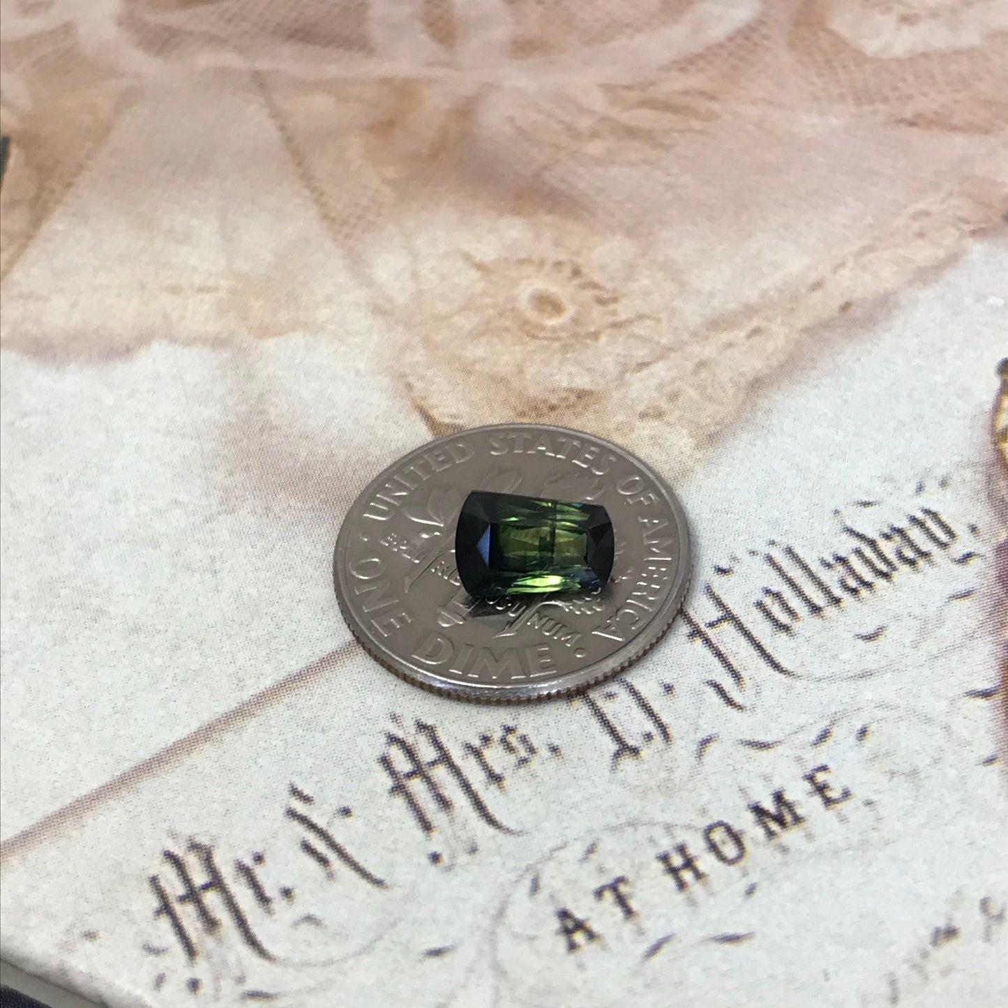 1.34 ct Natural Green Fancy Cut Sapphire 7.6x5mm Trapezoid cut Genuine Loose Unmounted Faceted Gemstone Bluish Green Sapphire