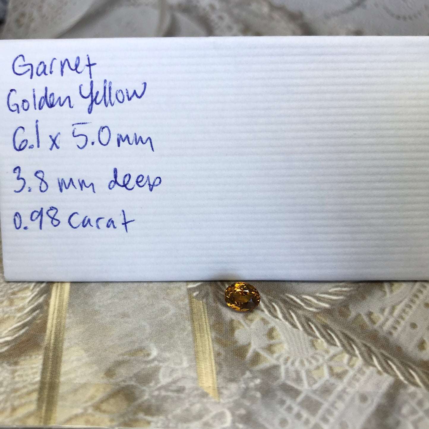 Natural Grossular Andradite Garnet 0.98 carat 6x5mm Oval Faceted Gemstone, Loose Gem, Golden Yellow Garnet