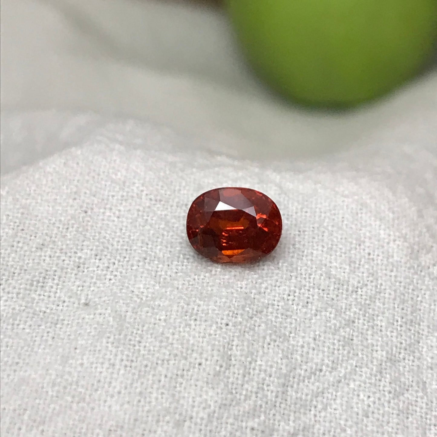 Natural Mandarin Spessartite Garnet 1.93 carats, 7.3x5.8mm Orange Red Faceted Garnet