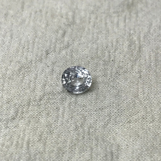 Natural Light Sapphire 6x5.5mm Oval 1.02 Carat Loose Faceted Corundum Light Ice Blue Sapphire, Nearly Colorless, Almost White Sapphire
