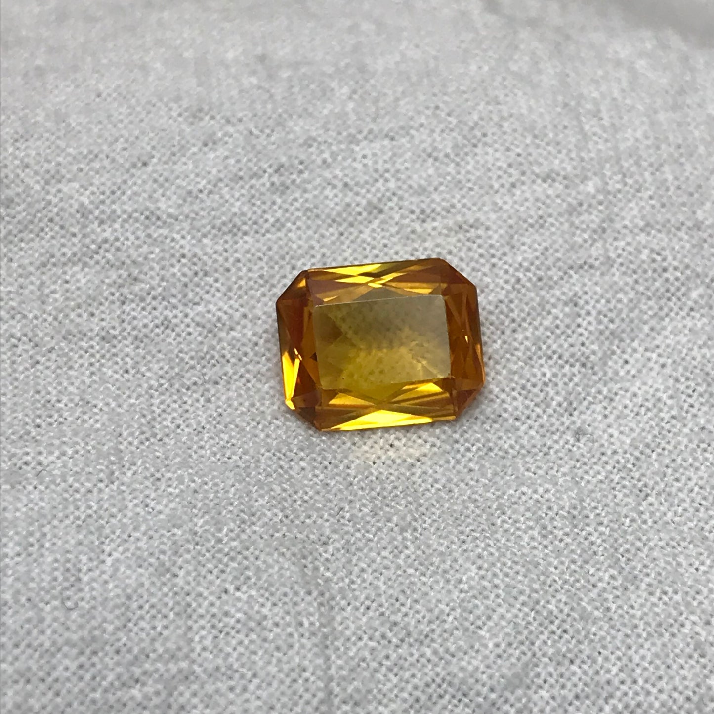 Orangey Yellow Lab Sapphire 3 Carat 10x8mm Rectangle Cut, Unmounted Faceted Loose Gemstones Synthetic Corundum
