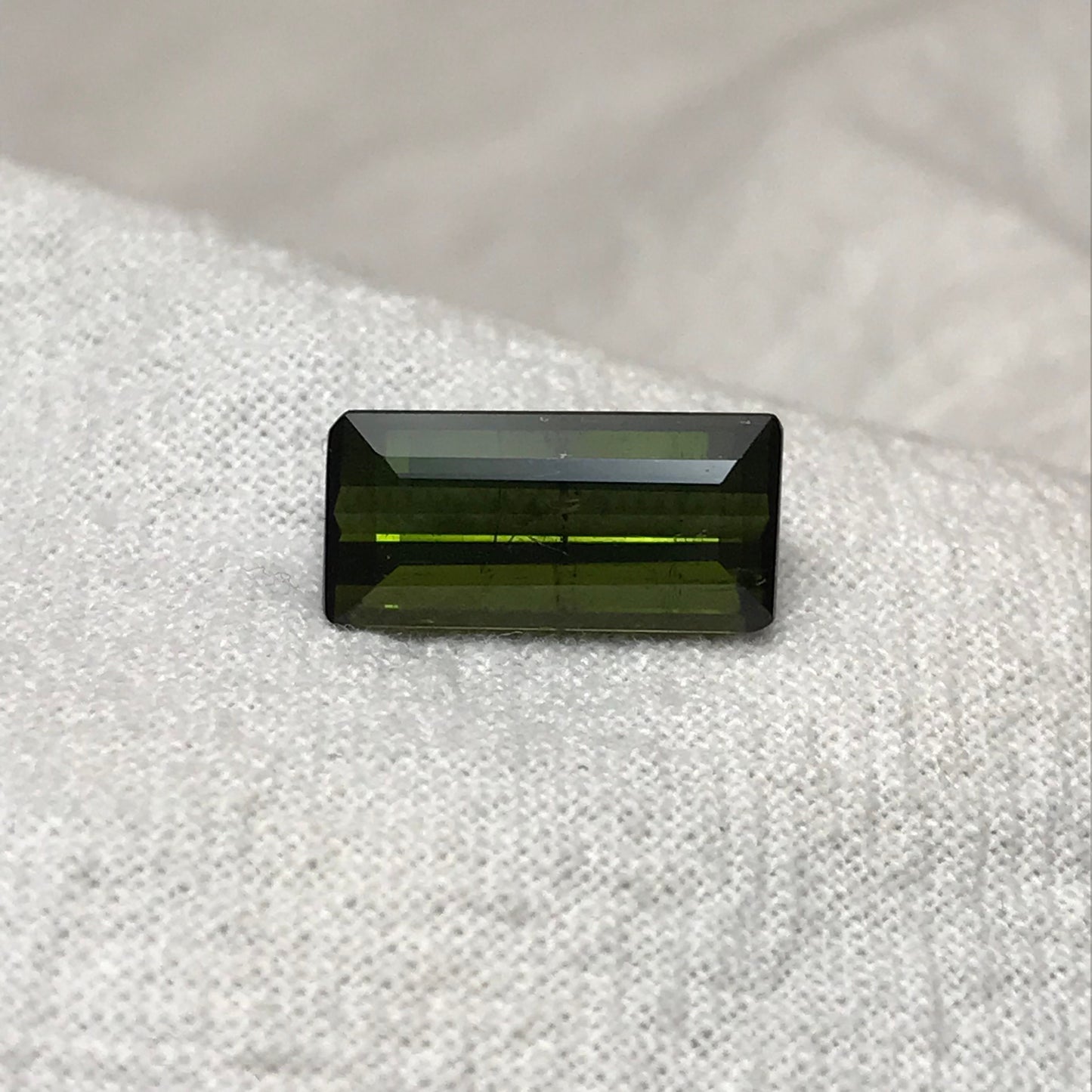 13x6mm Natural Deep Green Tourmaline 3.61 carat, Rectangle Long Octagon Cut Faceted Loose Olive Green Gem Gemstone, 12.8x6.2