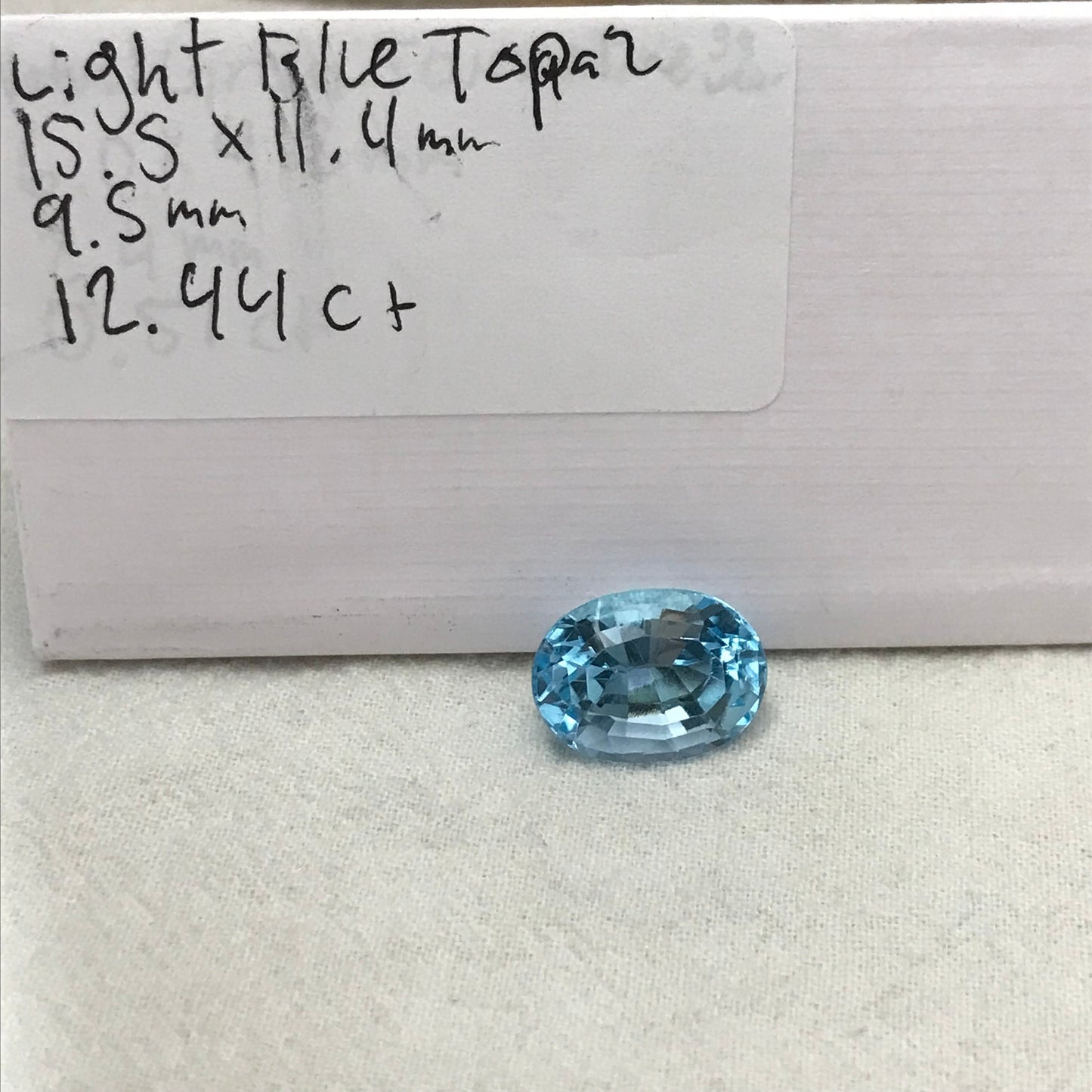 12.44 Carats Blue Topaz Oval Cut 15.5x11.5mm Loose Gem, Faceted Real Topaz, Unmounted December Birthstone US Seller