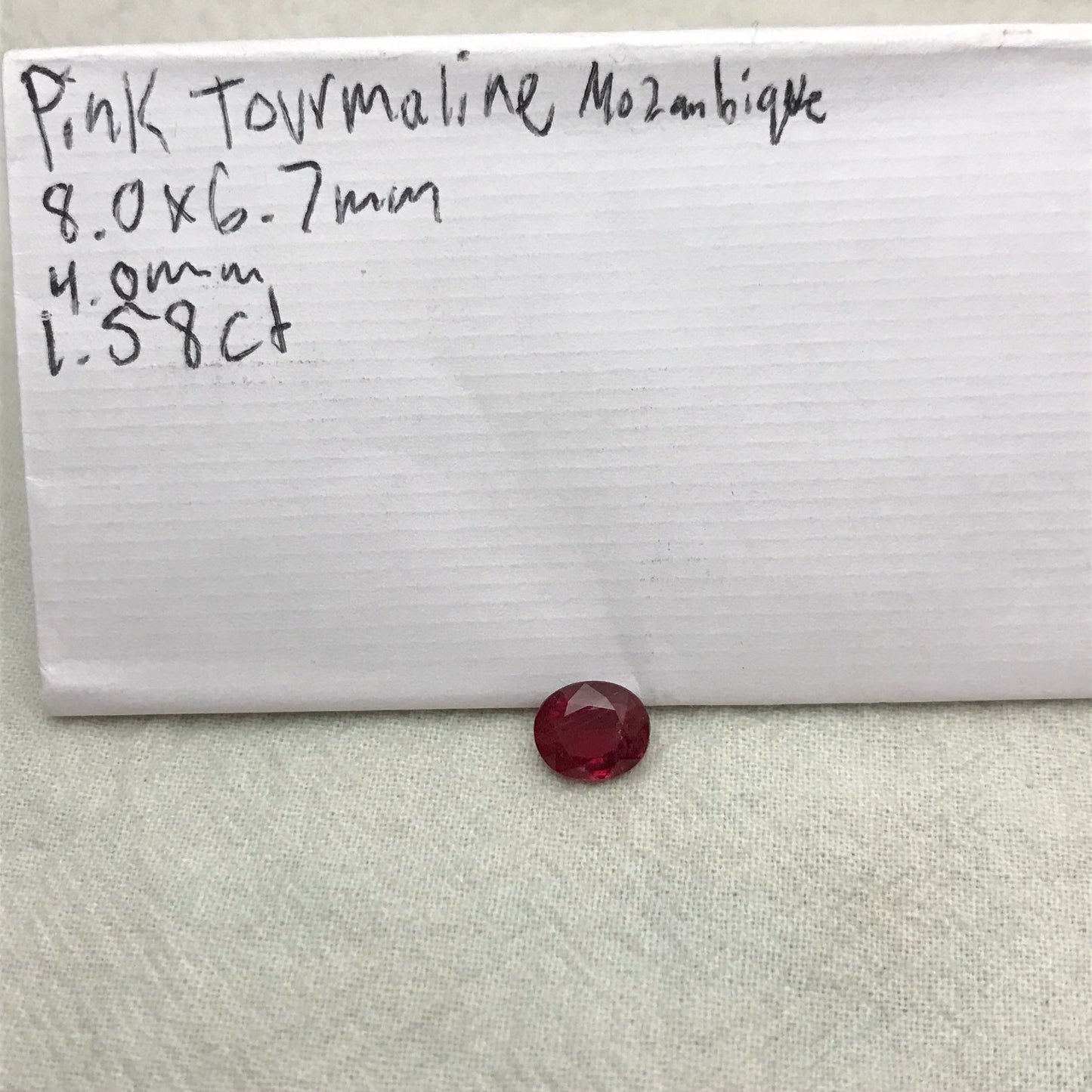 1.58 Carat Pink Tourmaline 8x6.7mm Loose Natural Gemstone, Rubellite Tourmaline, Rich Pink, Fuchsia Natural Gem US Seller