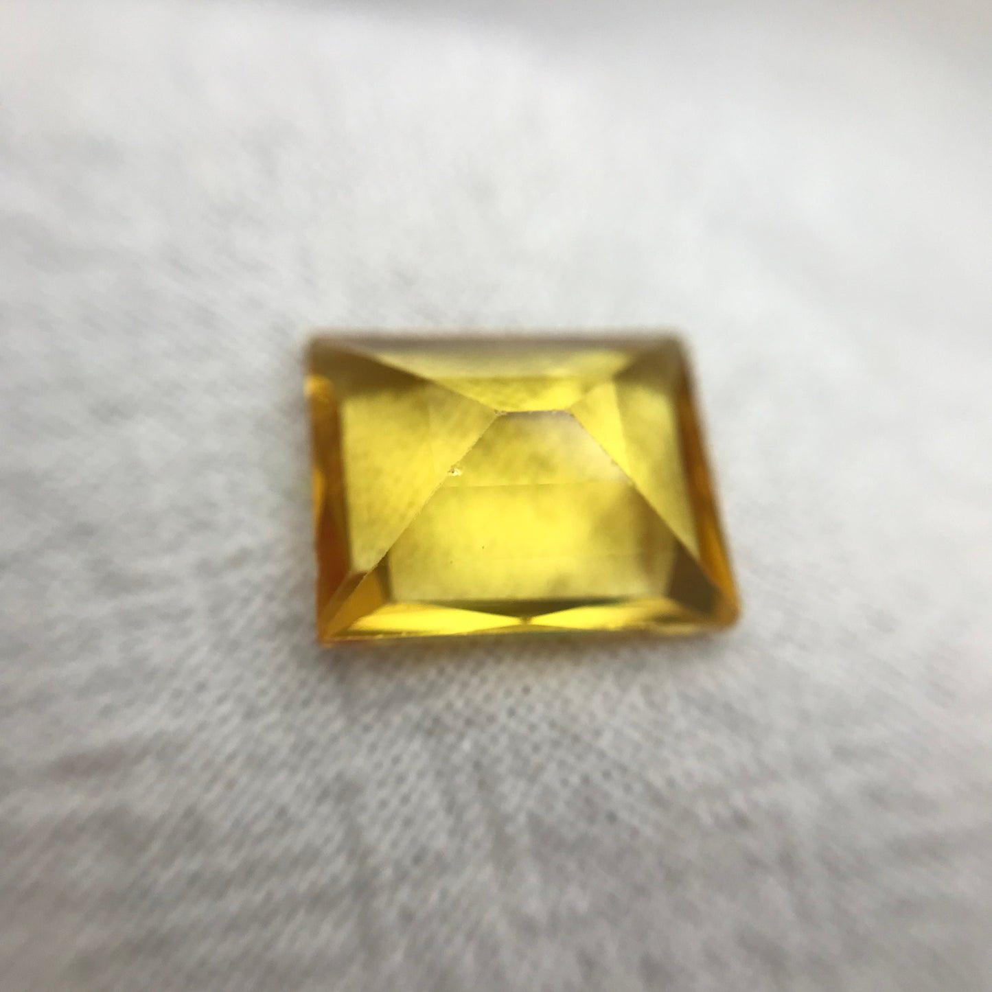 12x10mm Yellow Lab Sapphire Rectangle Cut 6.80 Carat Gem Loose Gemstone, Faceted Recycled/Reclaimed Lab Created Man Made Synthetic Corundum