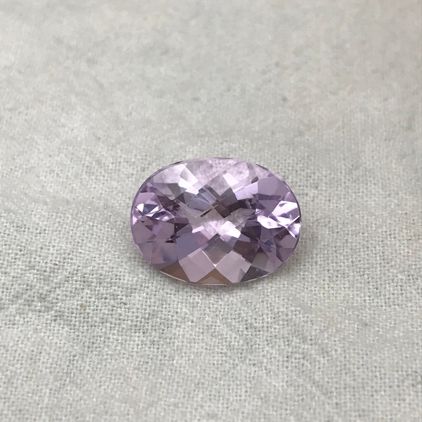 16x12mm Light Purple Amethyst, Checker Oval, 8.34 carat Loose Gem Reclaimed/Recycled Faceted Gemstone, February Birthstone