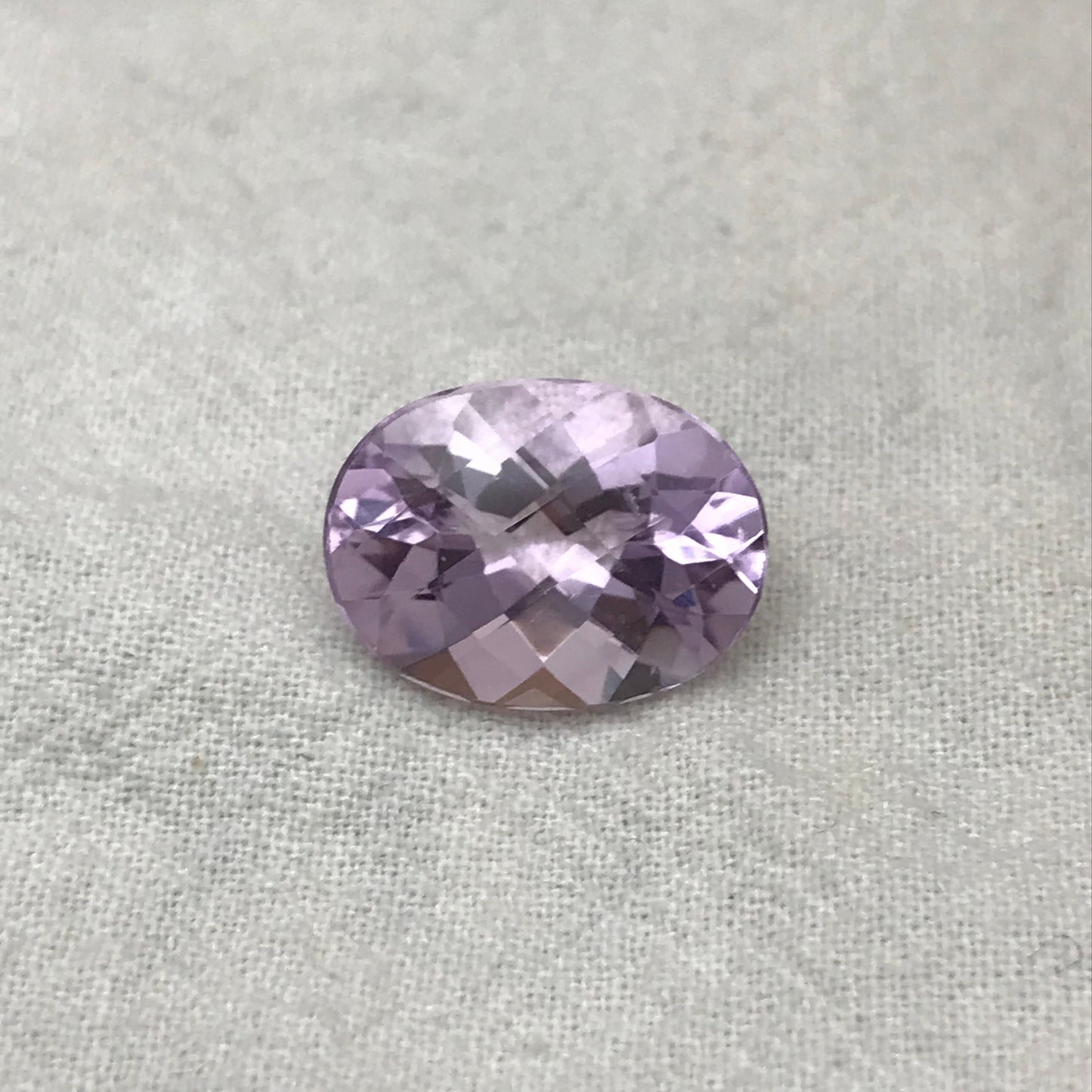 16x12mm Light Purple Amethyst, Checker Oval, 8.34 carat Loose Gem Reclaimed/Recycled Faceted Gemstone, February Birthstone