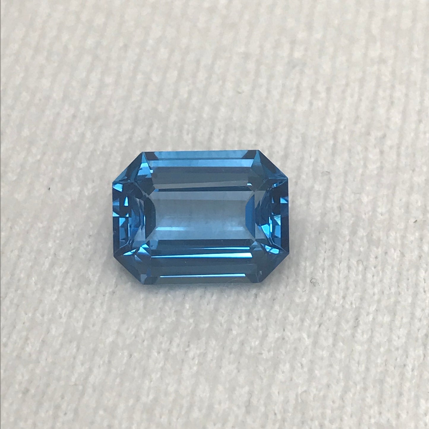 16x12mm Blue Topaz 14.47 Ct, Emerald Cut Loose Real Topaz, Reclaimed Faceted Gemstone, December Birthstone,