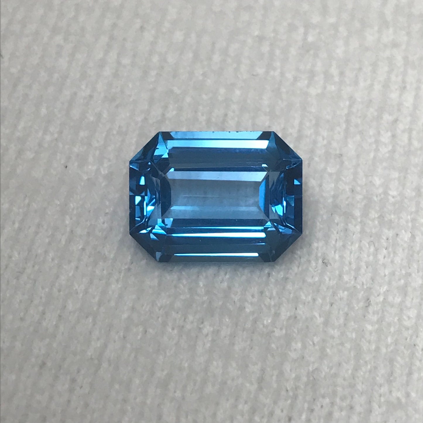 16x12mm Blue Topaz 14.47 Ct, Emerald Cut Loose Real Topaz, Reclaimed Faceted Gemstone, December Birthstone,