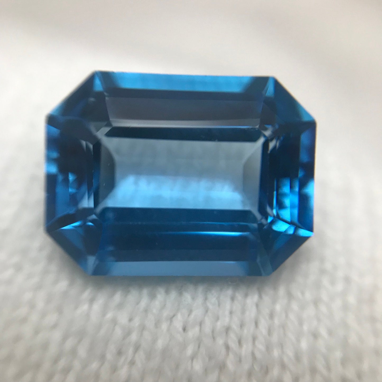 16x12mm Blue Topaz 14.47 Ct, Emerald Cut Loose Real Topaz, Reclaimed Faceted Gemstone, December Birthstone,
