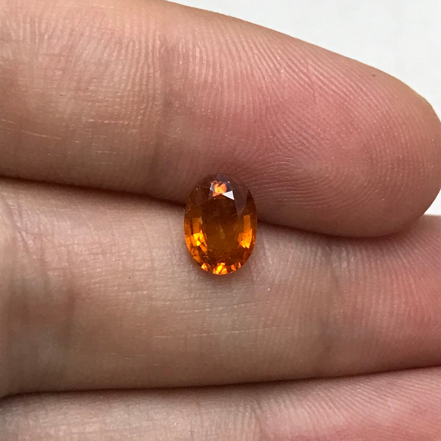 1.31 ct Natural Orange Sapphire 7.8x5.7mm Oval Cut Beryllium Treated Sapphire, Faceted Loose Gem,