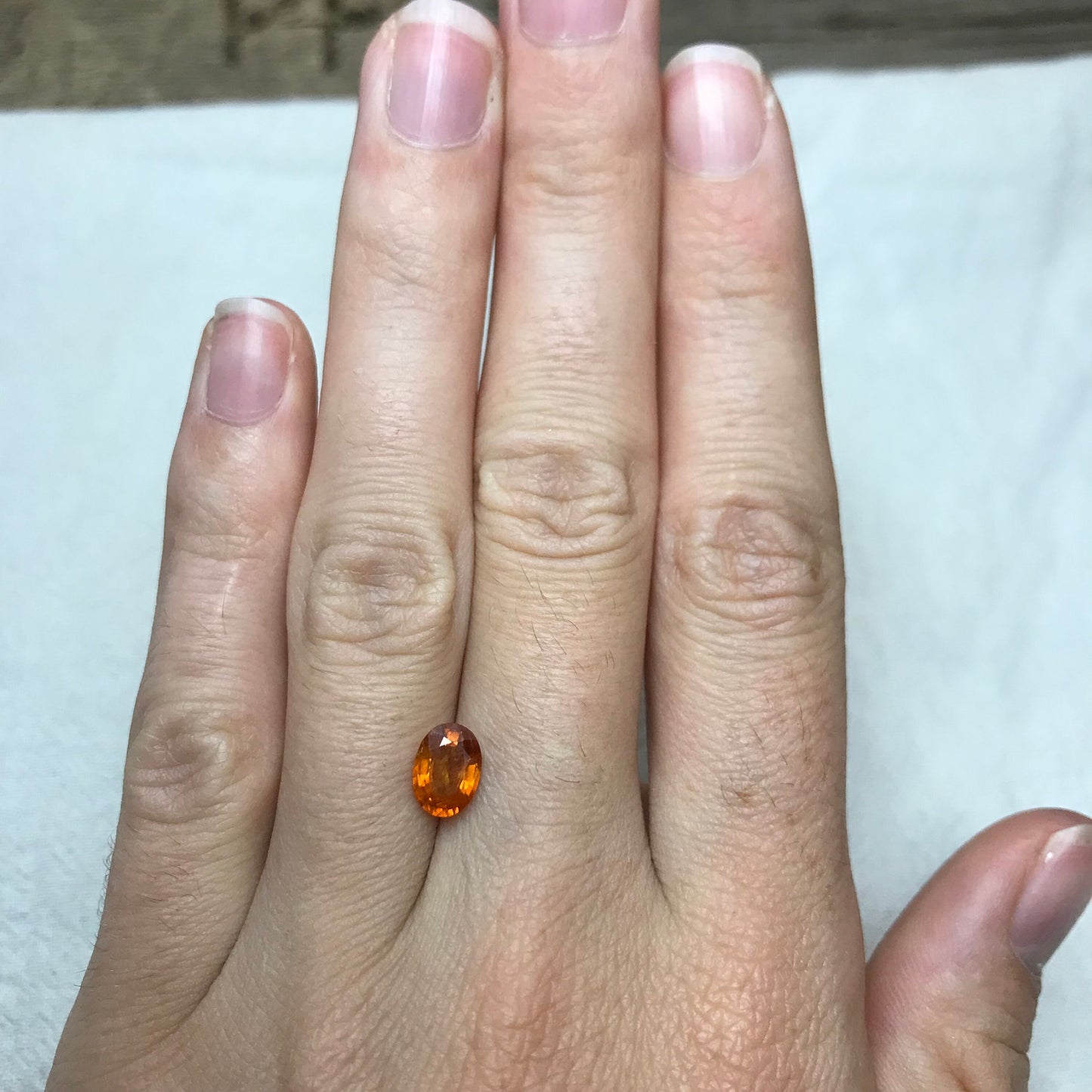 1.31 ct Natural Orange Sapphire 7.8x5.7mm Oval Cut Beryllium Treated Sapphire, Faceted Loose Gem,