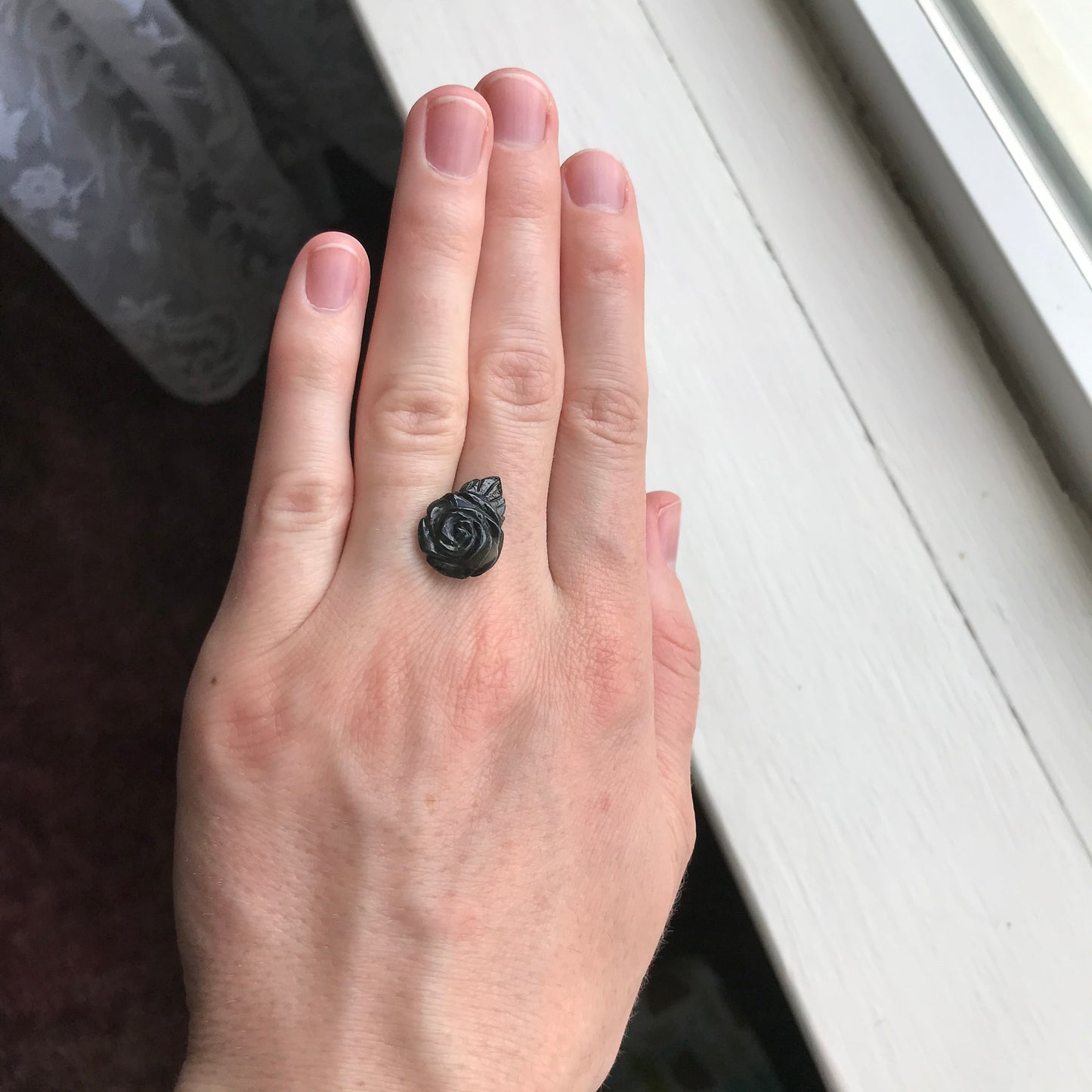 Natural Green Tourmaline 7.39 carat 18x13mm Rose Carving, Unmounted Loose Gemstone, Genuine Earth Mined Gem