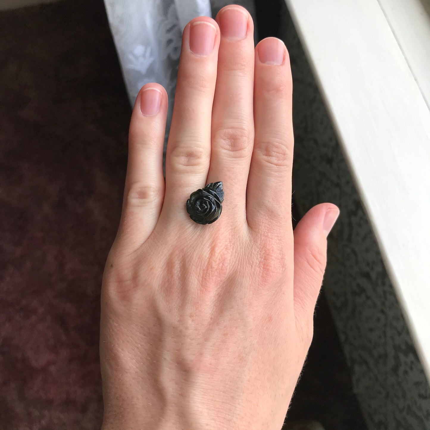 Natural Green Tourmaline 7.39 carat 18x13mm Rose Carving, Unmounted Loose Gemstone, Genuine Earth Mined Gem