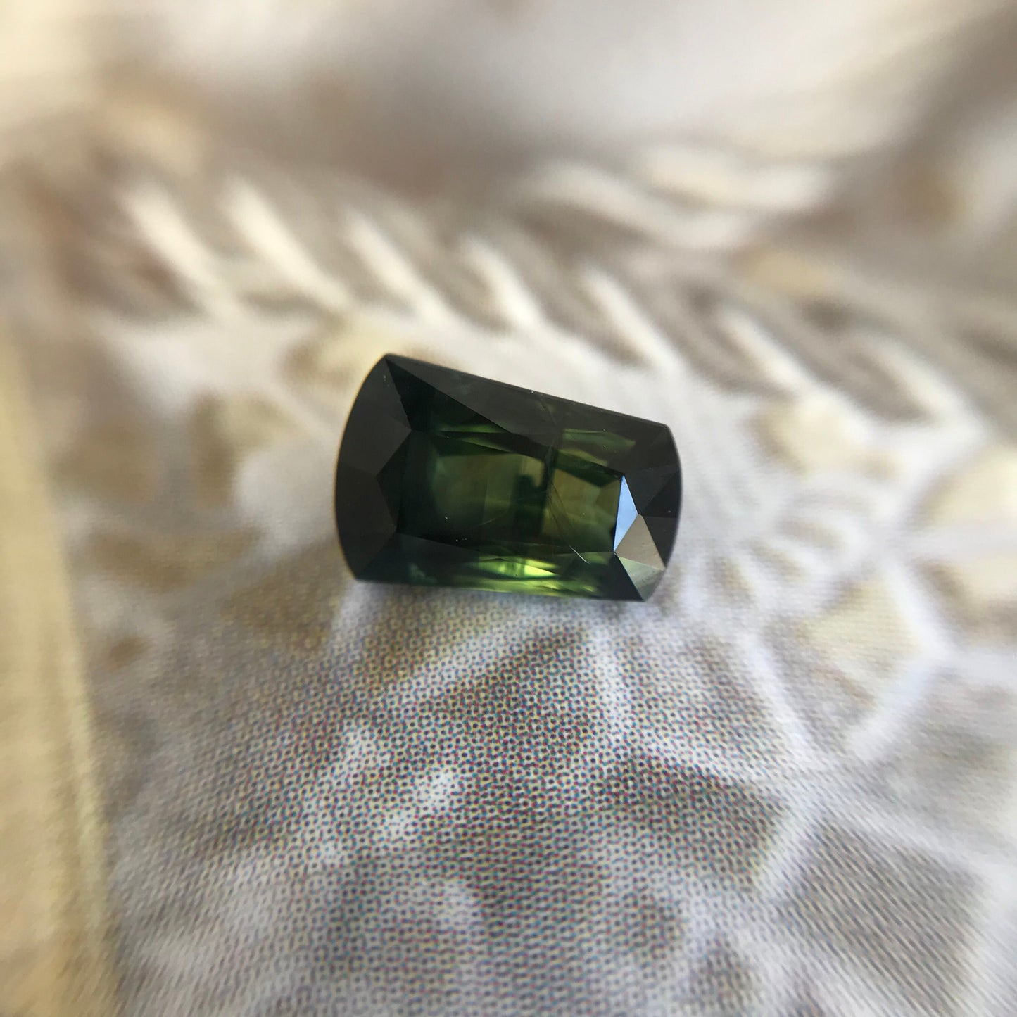 1.34 ct Natural Green Fancy Cut Sapphire 7.6x5mm Trapezoid cut Genuine Loose Unmounted Faceted Gemstone Bluish Green Sapphire