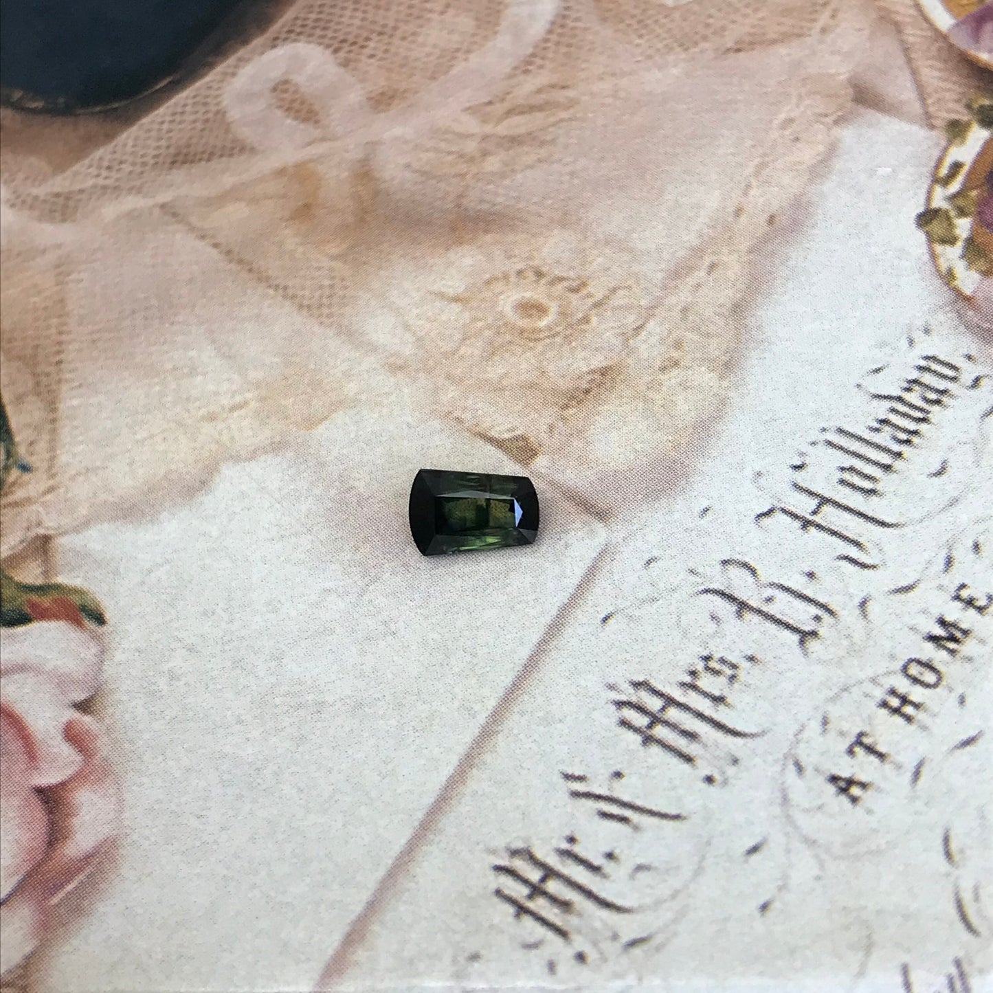 1.34 ct Natural Green Fancy Cut Sapphire 7.6x5mm Trapezoid cut Genuine Loose Unmounted Faceted Gemstone Bluish Green Sapphire