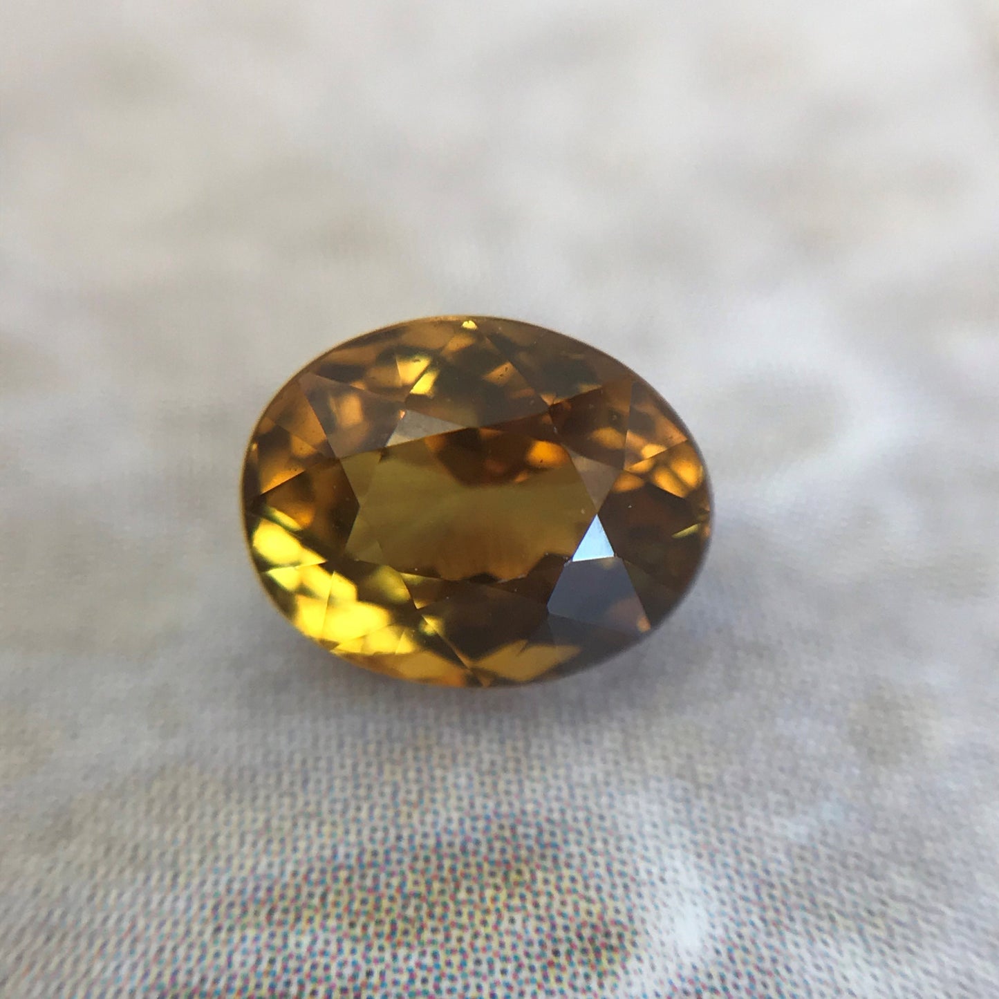 Natural Grossular Andradite Garnet 0.98 carat 6x5mm Oval Faceted Gemstone, Loose Gem, Golden Yellow Garnet