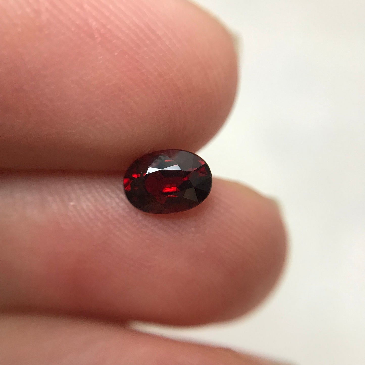Natural Pyrope Garnet,0.91 Carat, 6.6x4.7mm Oval cut Deep Red Garnet, Faceted Oval Cut Red Garnet, Near 6.5x4.5mm