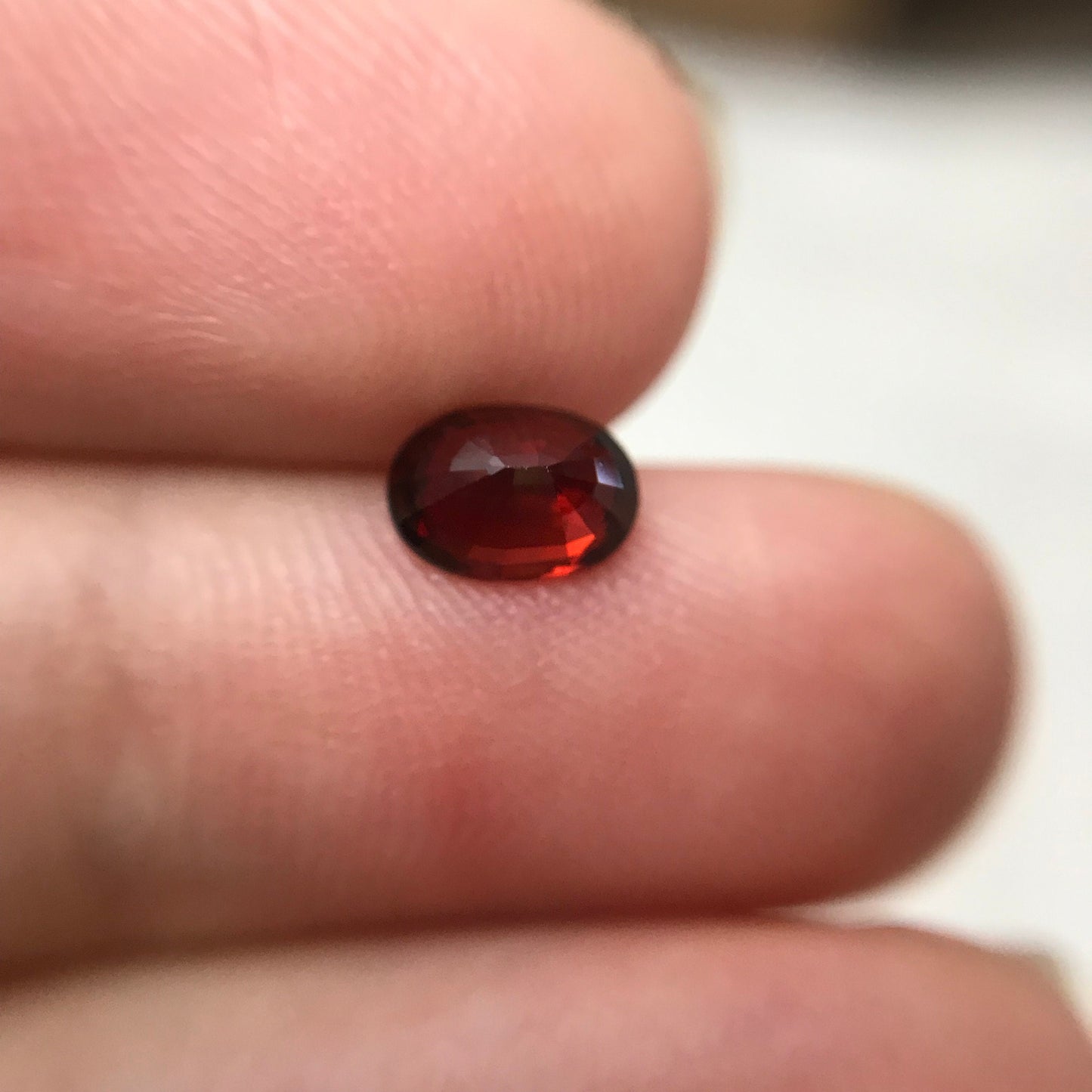 Natural Pyrope Garnet,0.91 Carat, 6.6x4.7mm Oval cut Deep Red Garnet, Faceted Oval Cut Red Garnet, Near 6.5x4.5mm