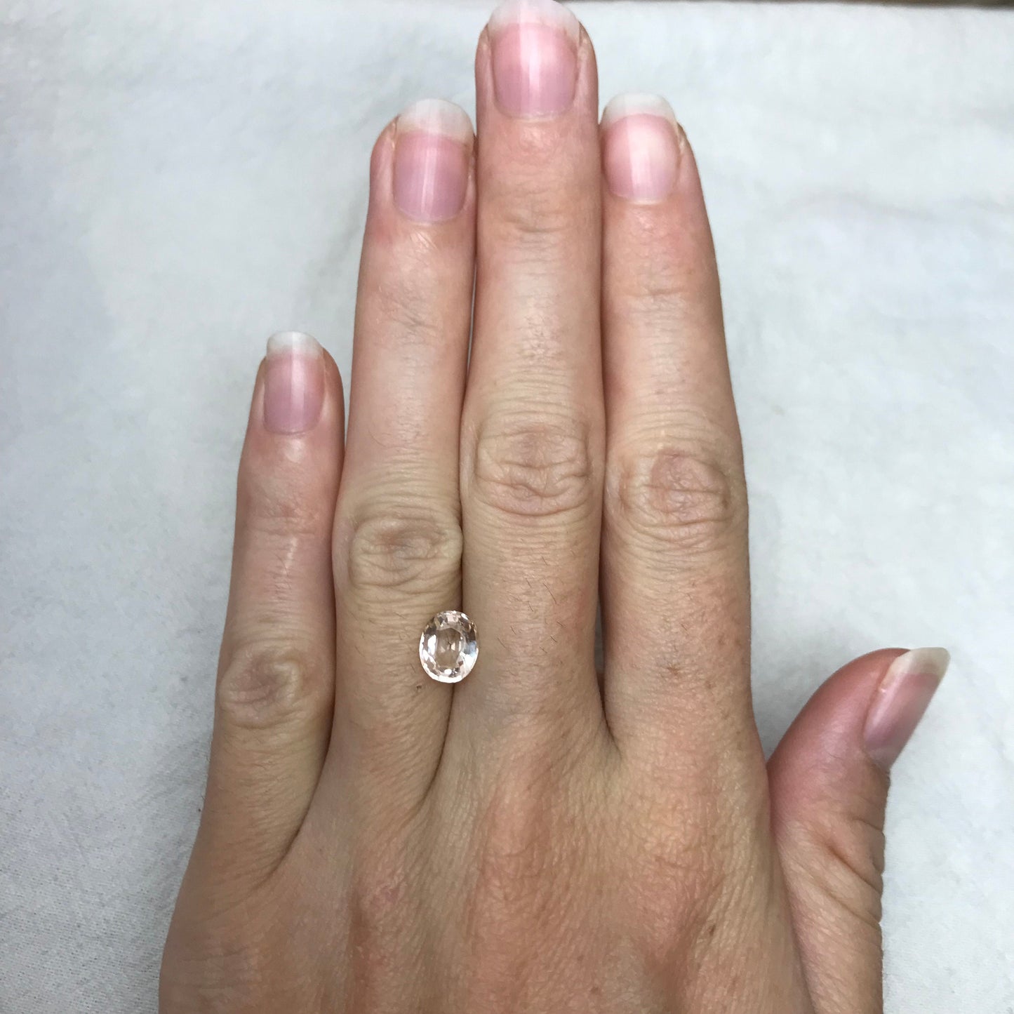 1.48 Carat Peach Morganite 8.2x6.7mm Oval Cut, Orangey Pink Morganite, Faceted Loose Beryl Unmounted Gemstone for Jewelry