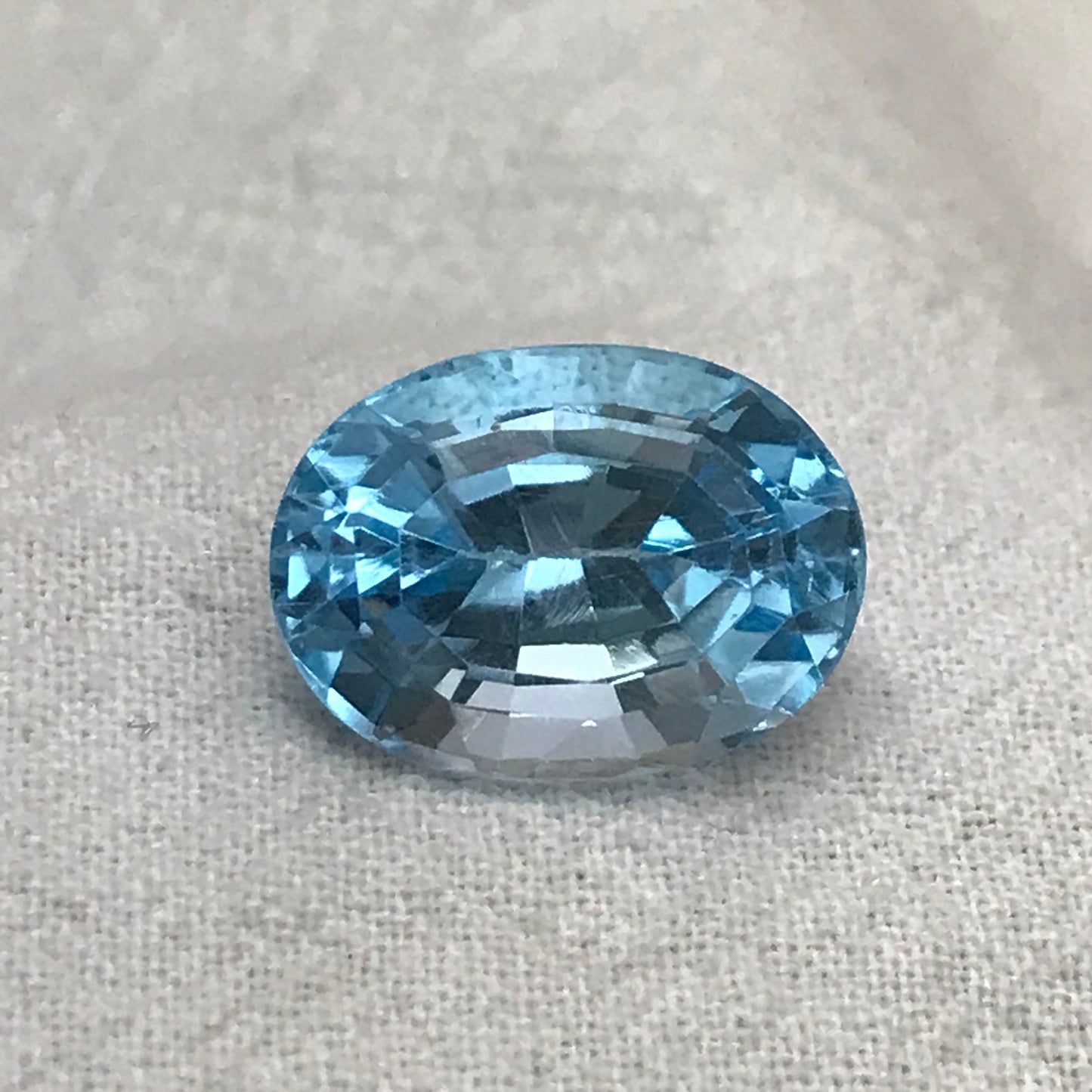 12.44 Carats Blue Topaz Oval Cut 15.5x11.5mm Loose Gem, Faceted Real Topaz, Unmounted December Birthstone US Seller