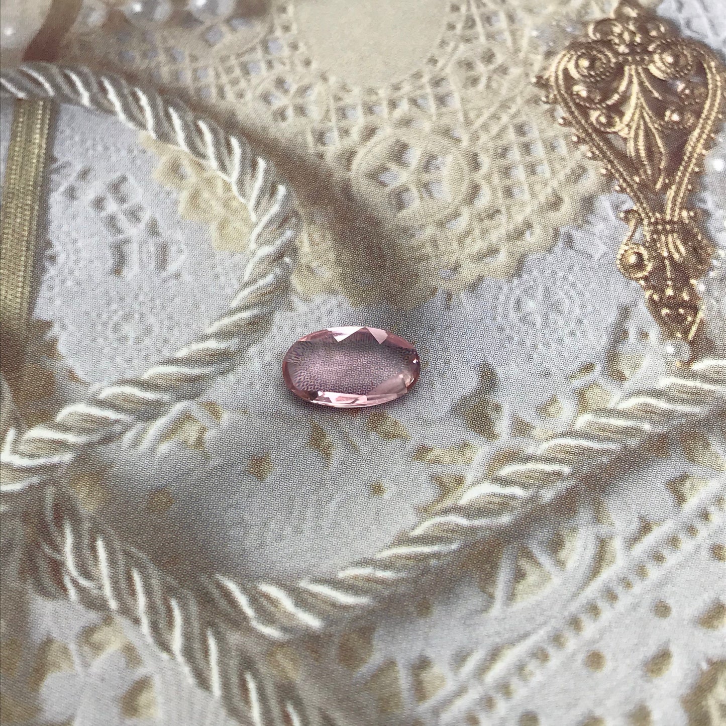 Natural Pink Tourmaline 1.04 carat 10x6 mm Long Oval Rose Cut, Unmounted Faceted Loose Gemstone for Jewelry Setting, Carnation Pink