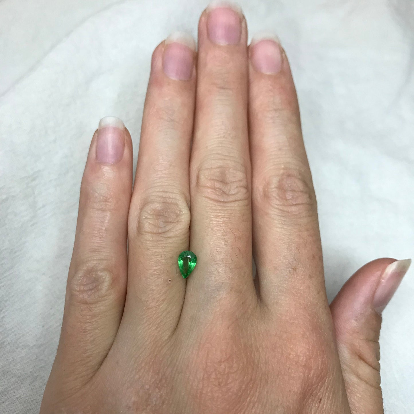 0.67 Natural Green Tsavorite Garnet 6.8x4.7mm Pear Cut, Faceted Loose over 1/2 carat Rich Green Tsavorite, Emerald Color