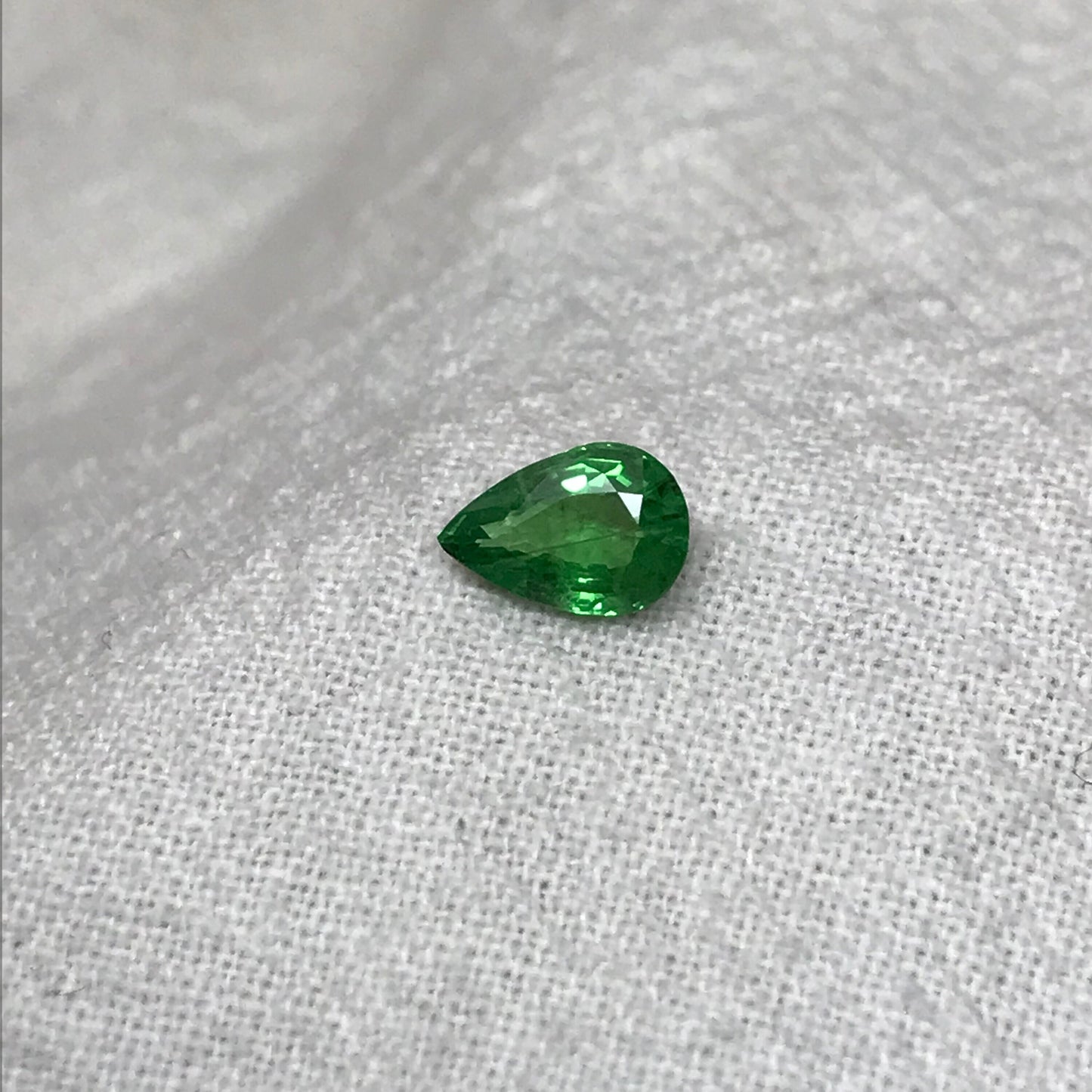 0.67 Natural Green Tsavorite Garnet 6.8x4.7mm Pear Cut, Faceted Loose over 1/2 carat Rich Green Tsavorite, Emerald Color