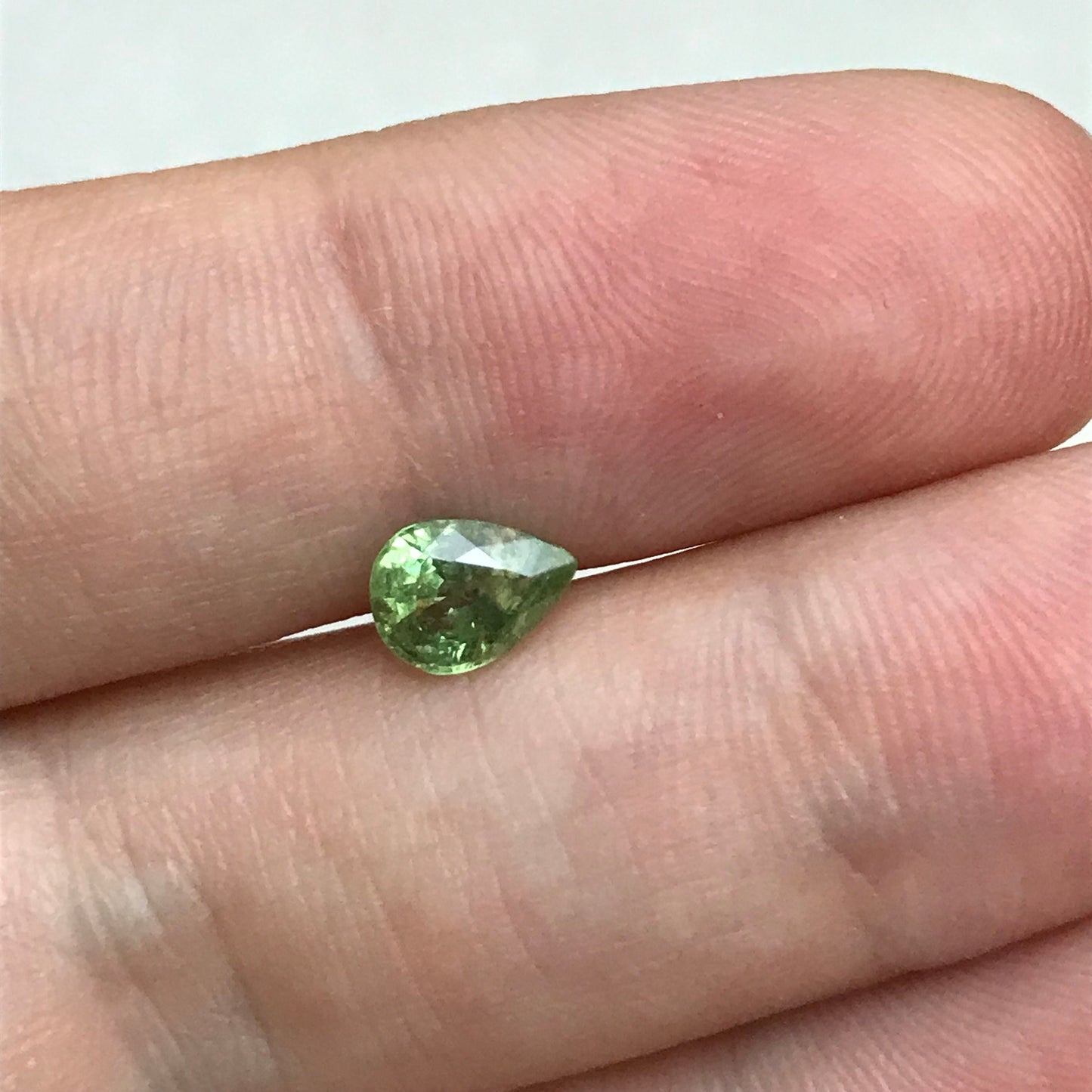 0.82 ct Natural Demantoid Garnet 6.7x5mm Pear Cut, Faceted Loose Green Garnet, Unmounted Gemstone for Jewelry,