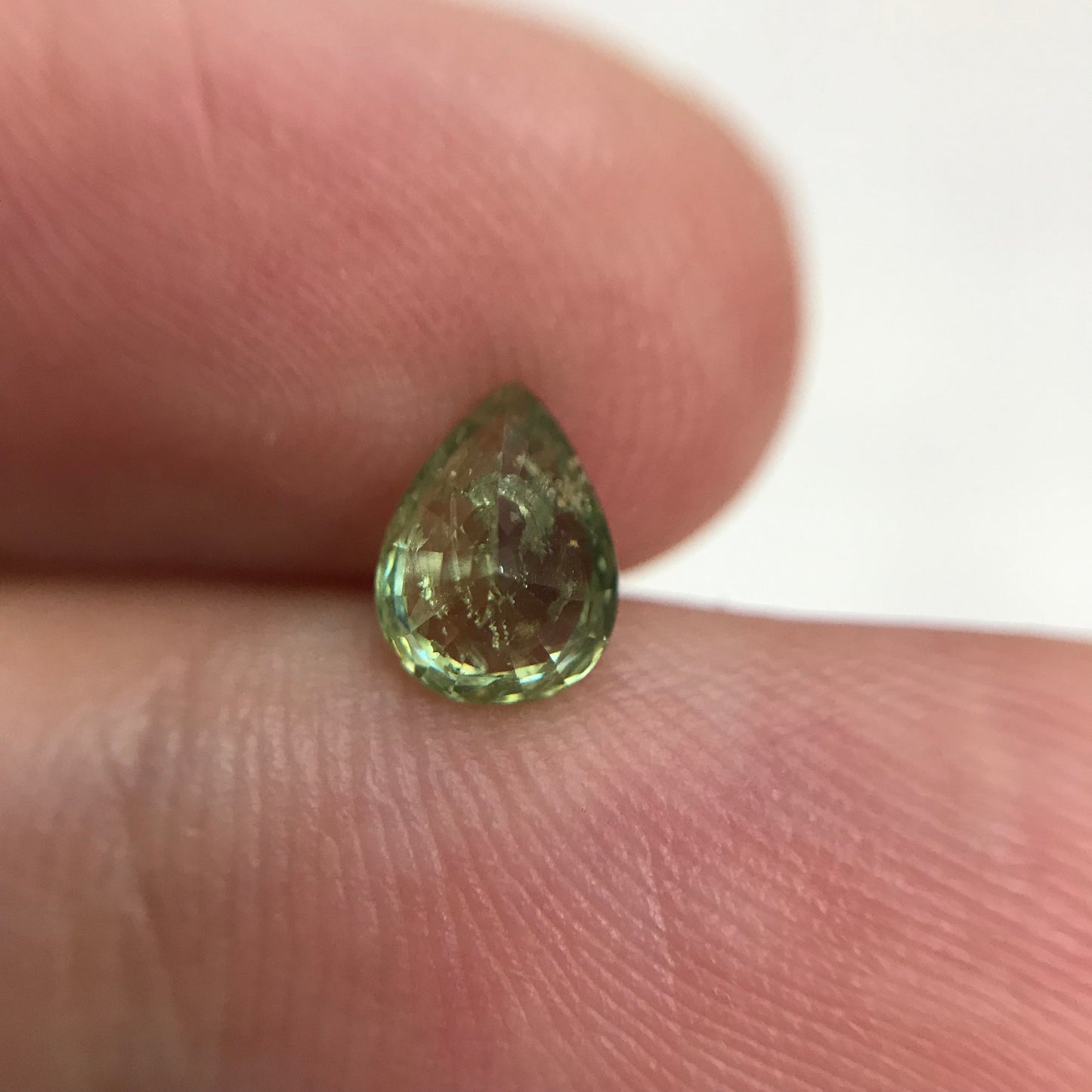 0.82 ct Natural Demantoid Garnet 6.7x5mm Pear Cut, Faceted Loose Green Garnet, Unmounted Gemstone for Jewelry,