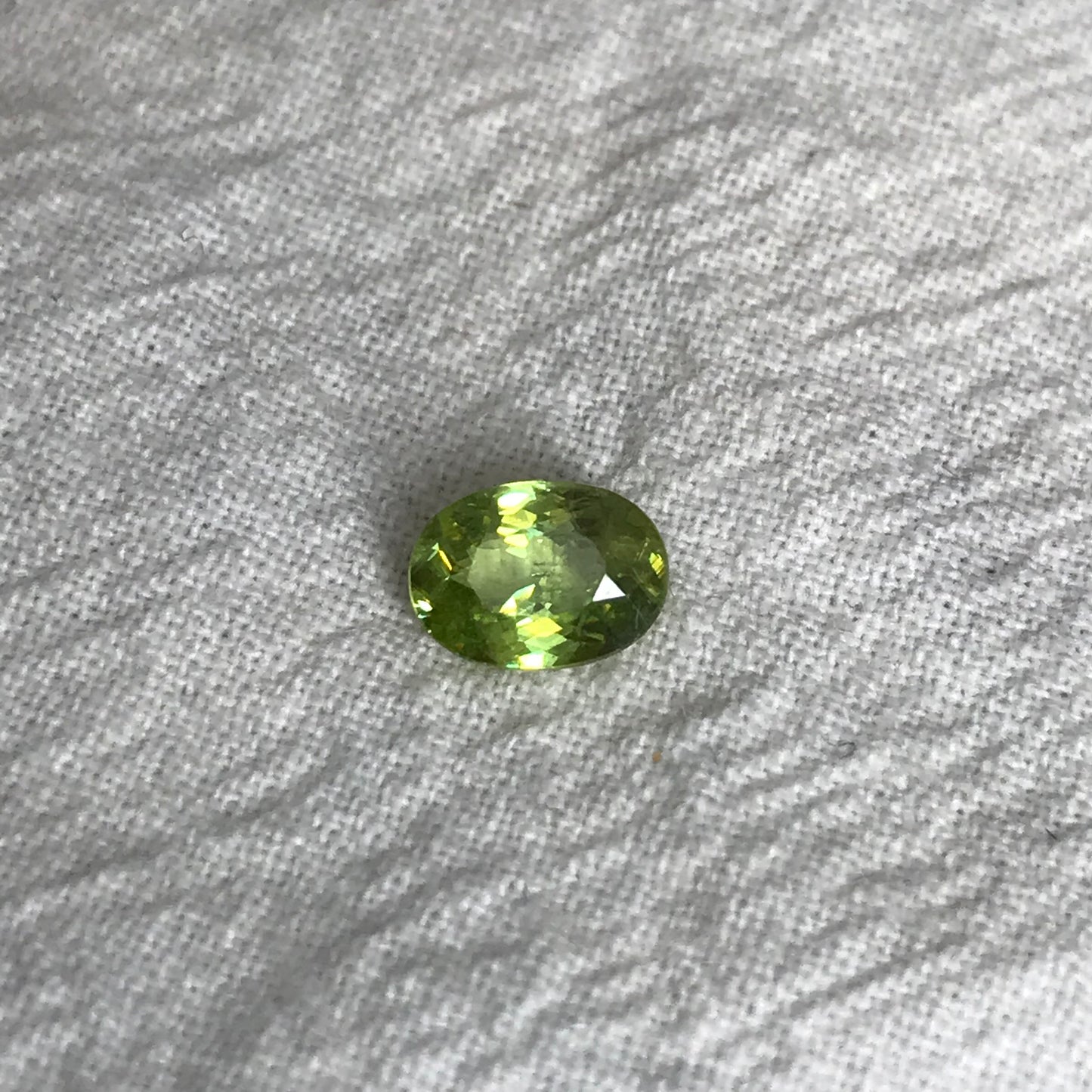1 ct Yellowish Green Sphene 7x5mm Oval Cut, Natural Madagascar Sphene, Faceted Loose Vivid Green Titanite, 7.2x5.2mm