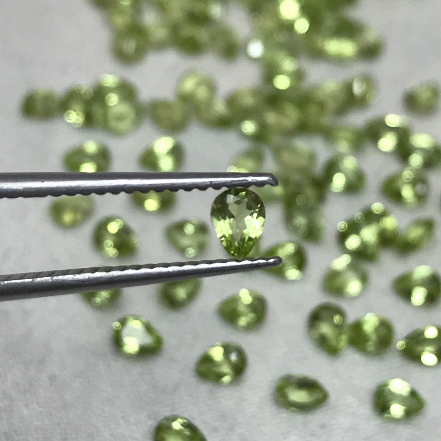 One- 4x3mm Green Peridot Pear Cut, Approx. 0.16 carats Loose Natural Gem, August Birthstone, Faceted Natural Peridot, Chrysolite, Olivine