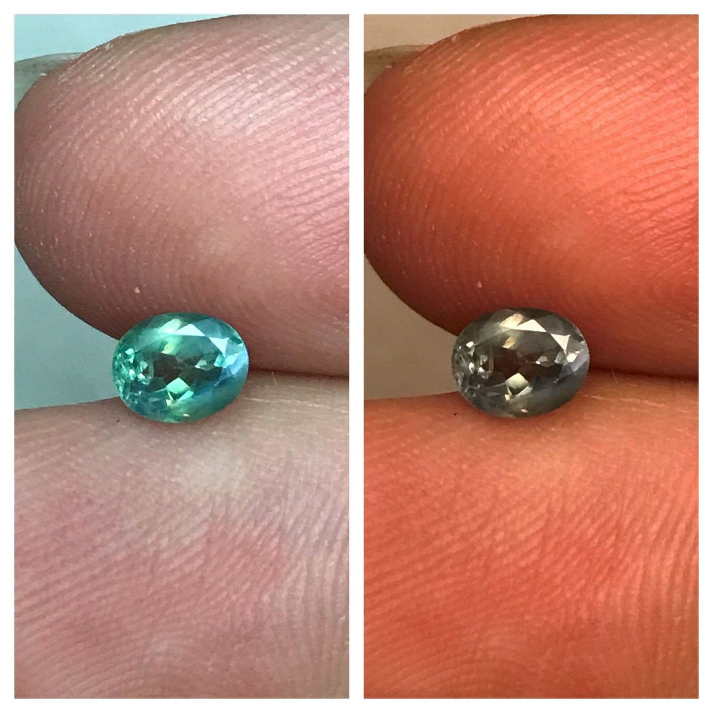 GIA Certified 0.59 ct Natural Alexandrite 5x4mm Green-Purple, Loose Faceted Rare Color Change Alexandrite with Cats Eye Properties