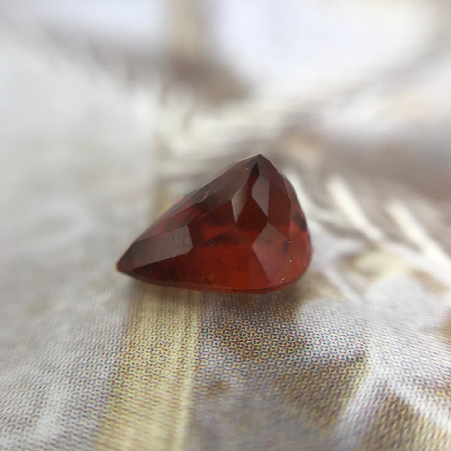 Natural Orange Red Spessartite Garnet 8.5x7mm Fat Pear 2.60 carat Faceted Gemstone Loose Gem Red Orange Garnet