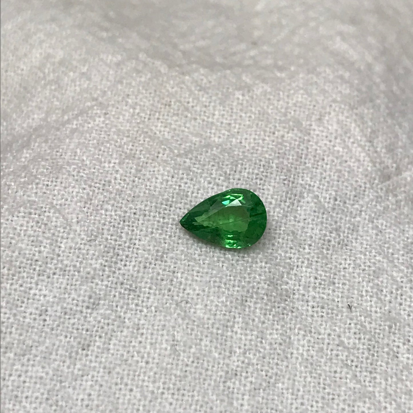 0.67 Natural Green Tsavorite Garnet 6.8x4.7mm Pear Cut, Faceted Loose over 1/2 carat Rich Green Tsavorite, Emerald Color
