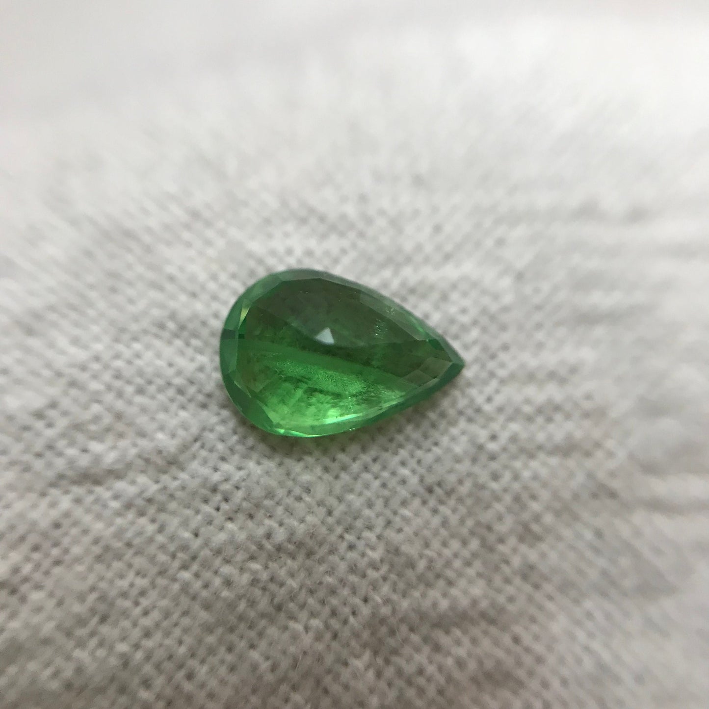 0.67 Natural Green Tsavorite Garnet 6.8x4.7mm Pear Cut, Faceted Loose over 1/2 carat Rich Green Tsavorite, Emerald Color