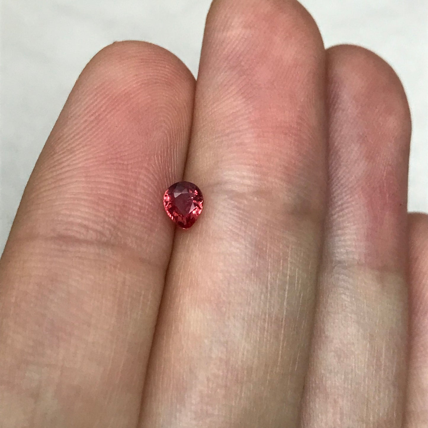 0.30 Carat Natural Orange Sapphire 4.4x3.7mm Pear Cut Faceted Gem Loose Orange Gemstone, Beryllium Treated - BE TREATED