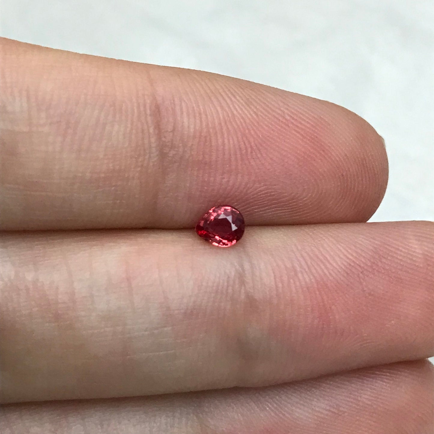 0.30 Carat Natural Orange Sapphire 4.4x3.7mm Pear Cut Faceted Gem Loose Orange Gemstone, Beryllium Treated - BE TREATED