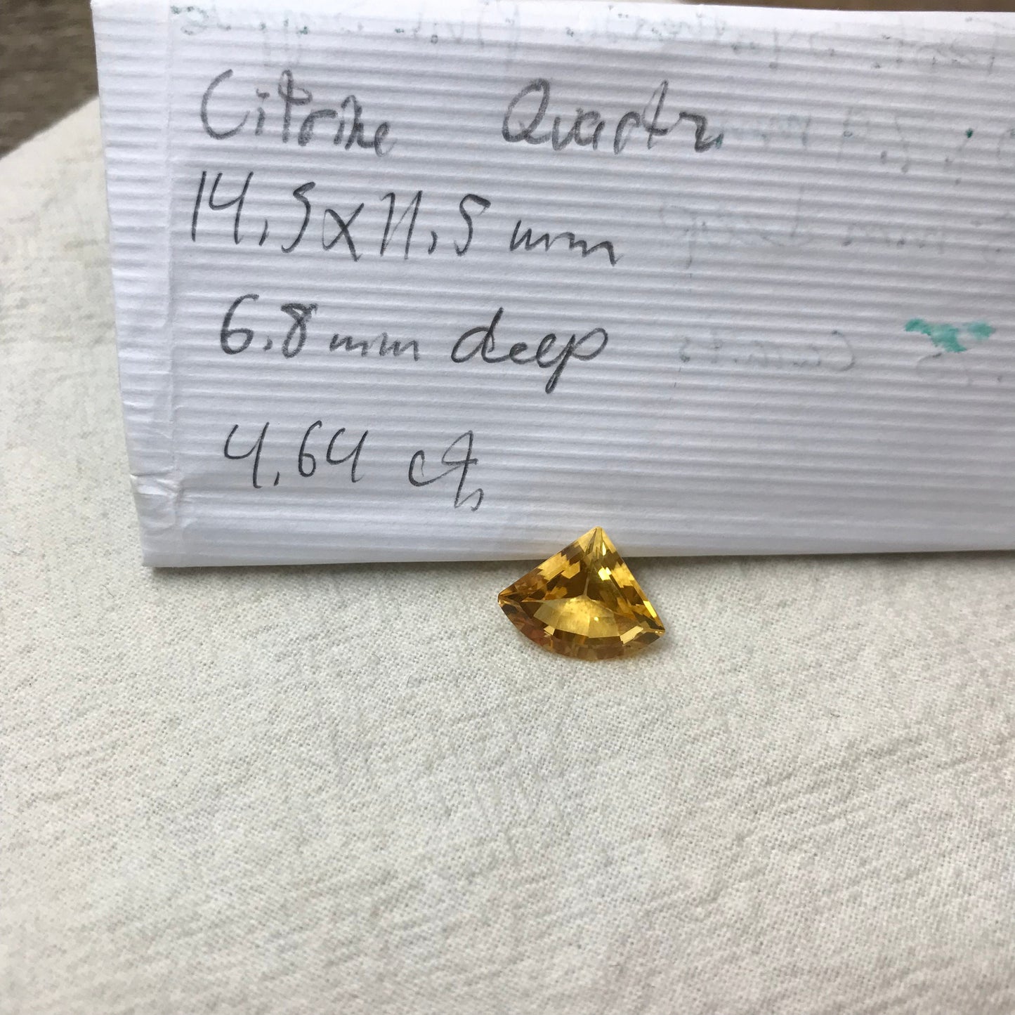 Orange Citrine 4.64 Carat 14.5x11.5mm Fan Cut, Unmounted Faceted Loose Gemstone, November Birthstone