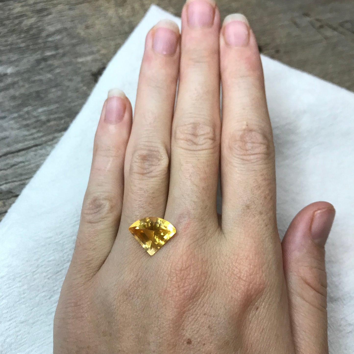 Orange Citrine 4.64 Carat 14.5x11.5mm Fan Cut, Unmounted Faceted Loose Gemstone, November Birthstone