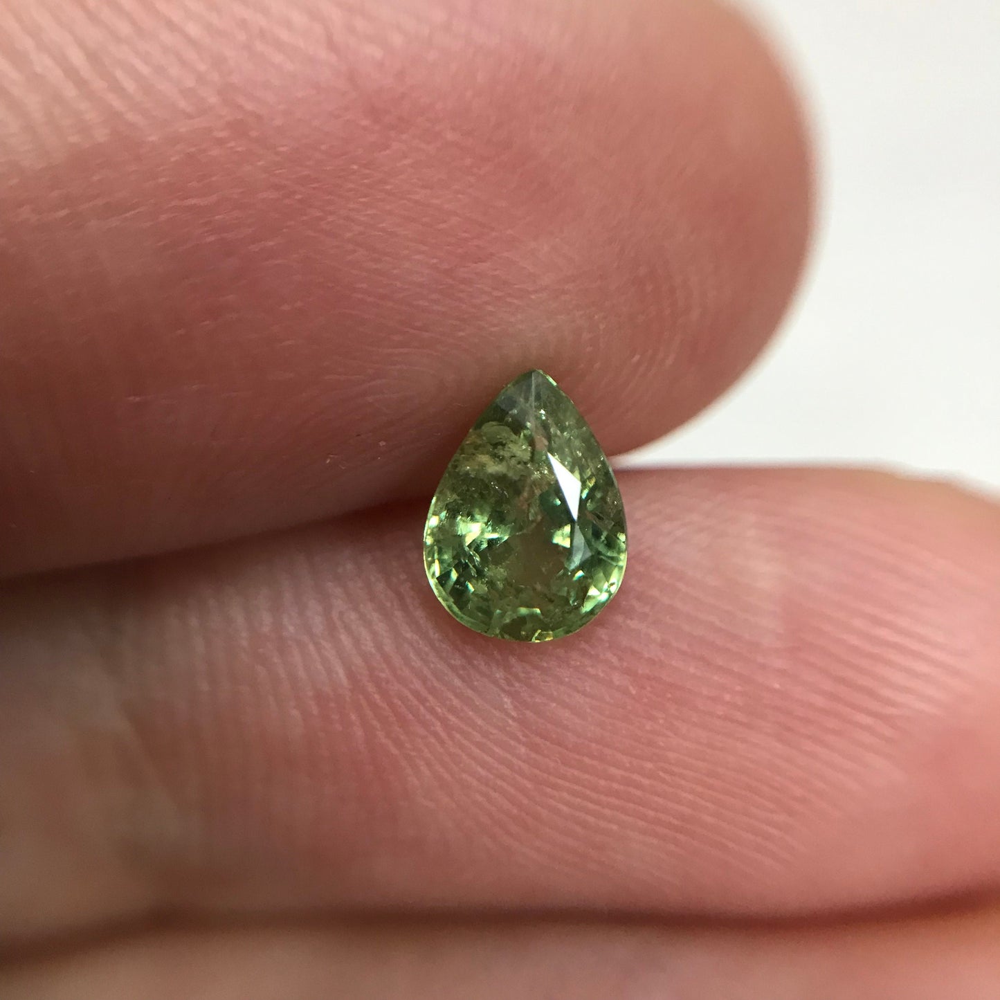 0.82 ct Natural Demantoid Garnet 6.7x5mm Pear Cut, Faceted Loose Green Garnet, Unmounted Gemstone for Jewelry,