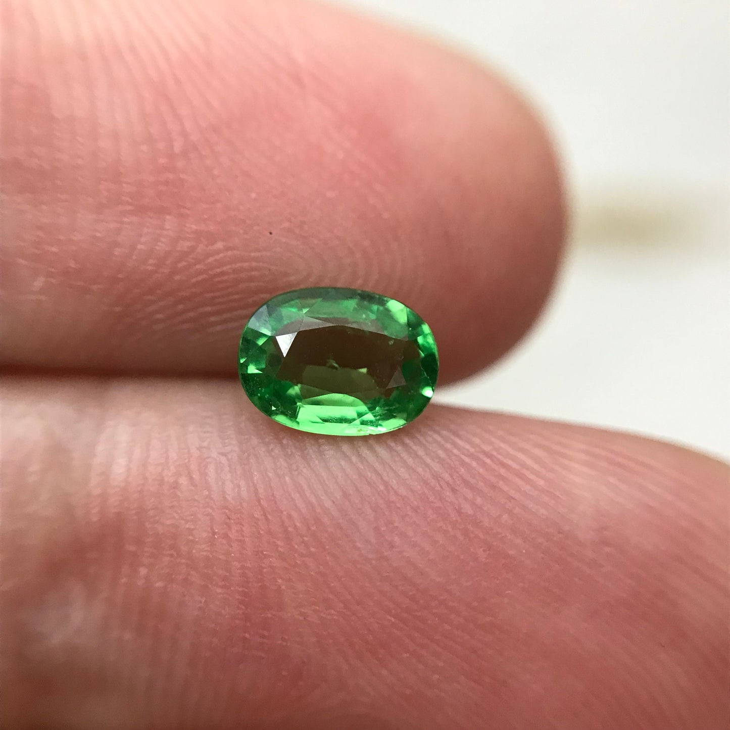 Natural Green Tsavorite Garnet 0.71 carat 6.5x4.8mm Faceted Oval Genuine Gemstone, Loose Gem Green Garnet, Approx. 6.5x5mm