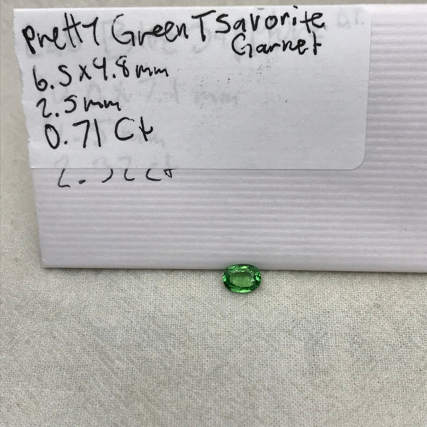 Natural Green Tsavorite Garnet 0.71 carat 6.5x4.8mm Faceted Oval Genuine Gemstone, Loose Gem Green Garnet, Approx. 6.5x5mm