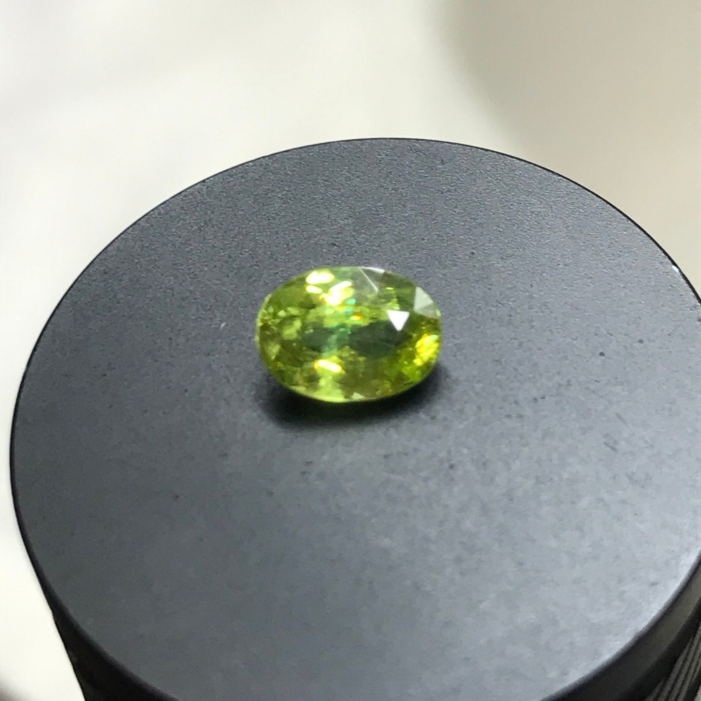 1 ct Yellowish Green Sphene 7x5mm Oval Cut, Natural Madagascar Sphene, Faceted Loose Vivid Green Titanite, 7.2x5.2mm