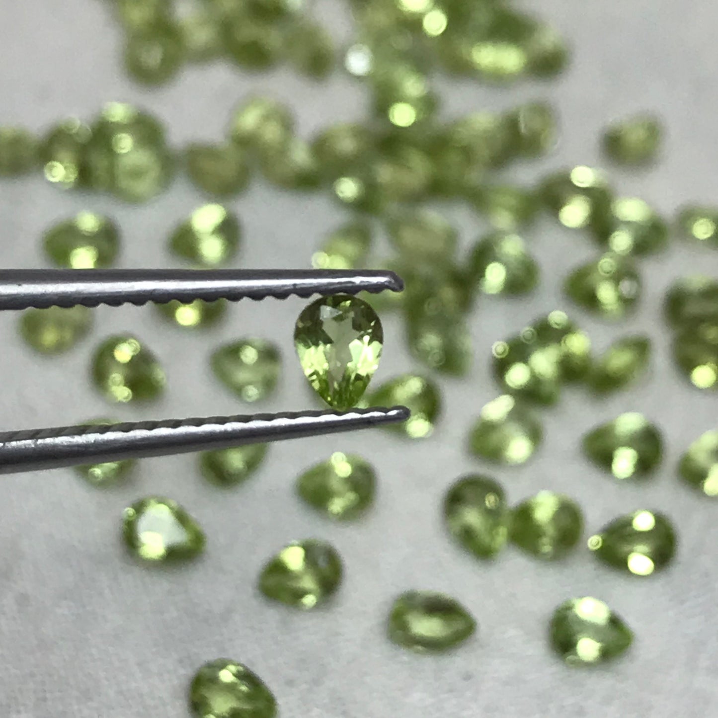One- 4x3mm Green Peridot Pear Cut, Approx. 0.16 carats Loose Natural Gem, August Birthstone, Faceted Natural Peridot, Chrysolite, Olivine