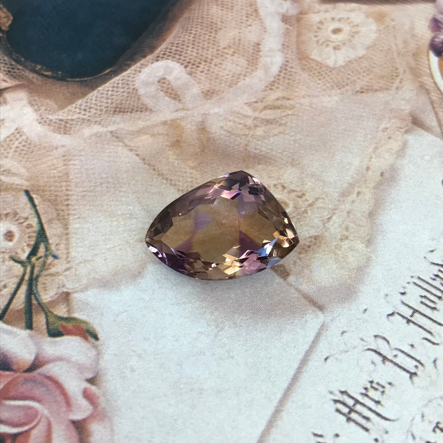 Natural Ametrine 16.7 Carat, 21x14mm Fancy Trillion Cut, Loose Faceted Purple and Yellow, USA Seller, Fancy Cut