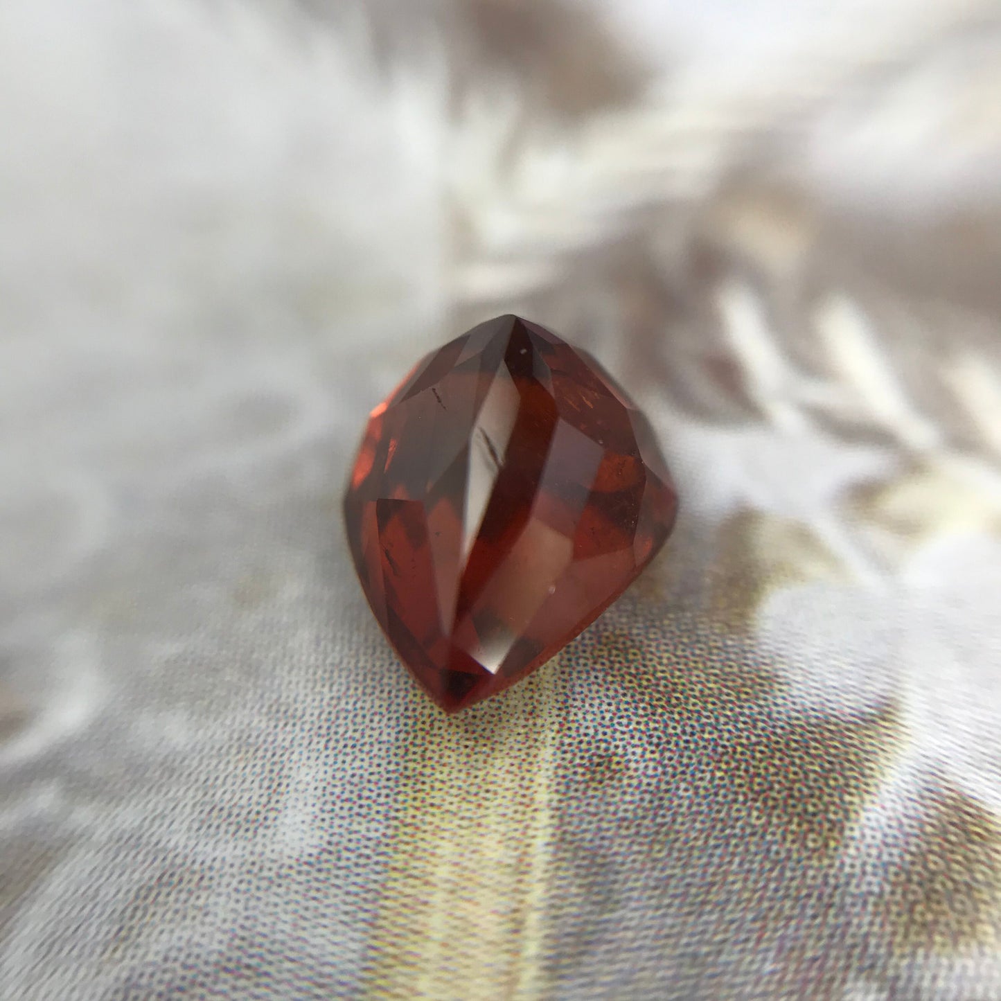 Natural Orange Red Spessartite Garnet 8.5x7mm Fat Pear 2.60 carat Faceted Gemstone Loose Gem Red Orange Garnet