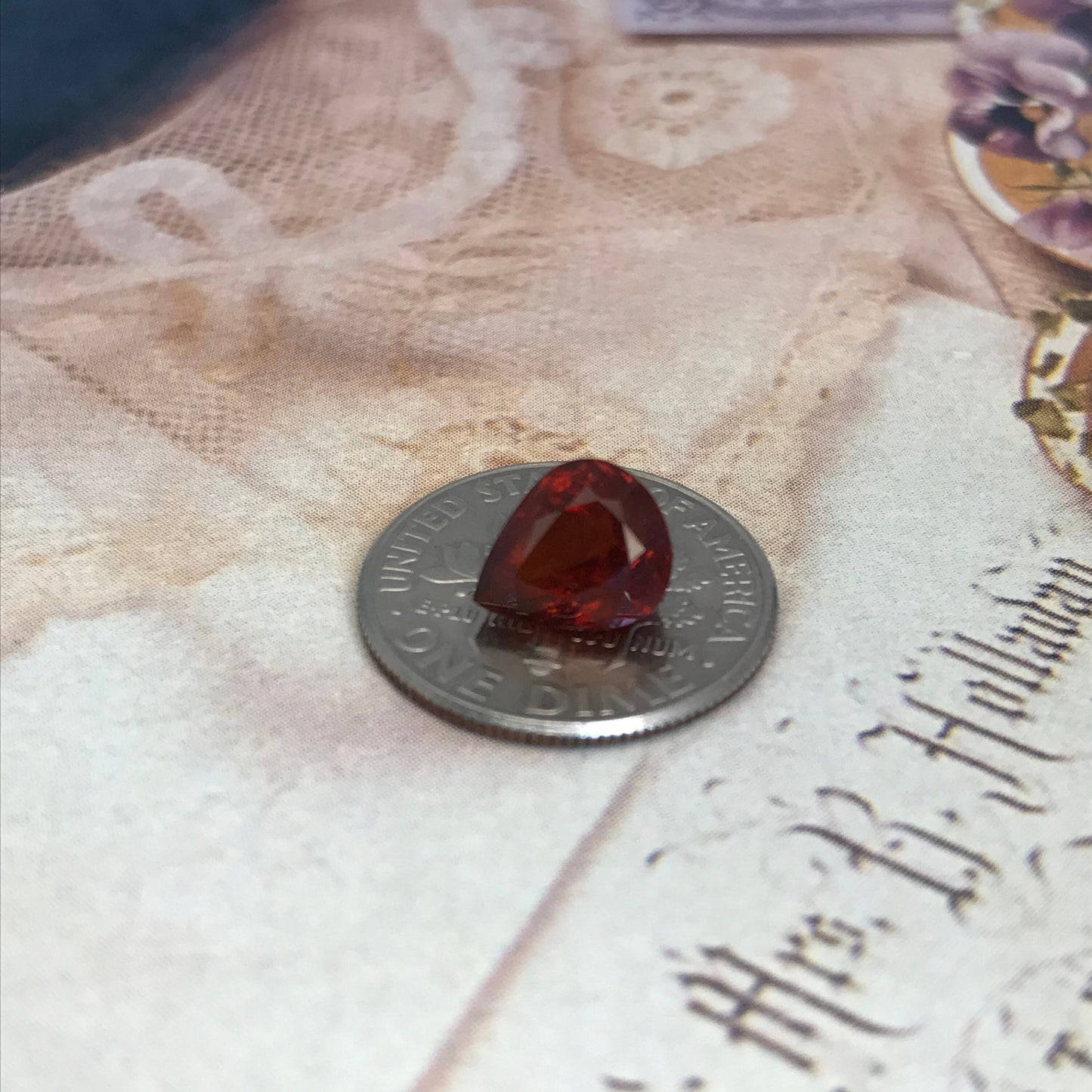 Natural Orange Red Spessartite Garnet 8.5x7mm Fat Pear 2.60 carat Faceted Gemstone Loose Gem Red Orange Garnet