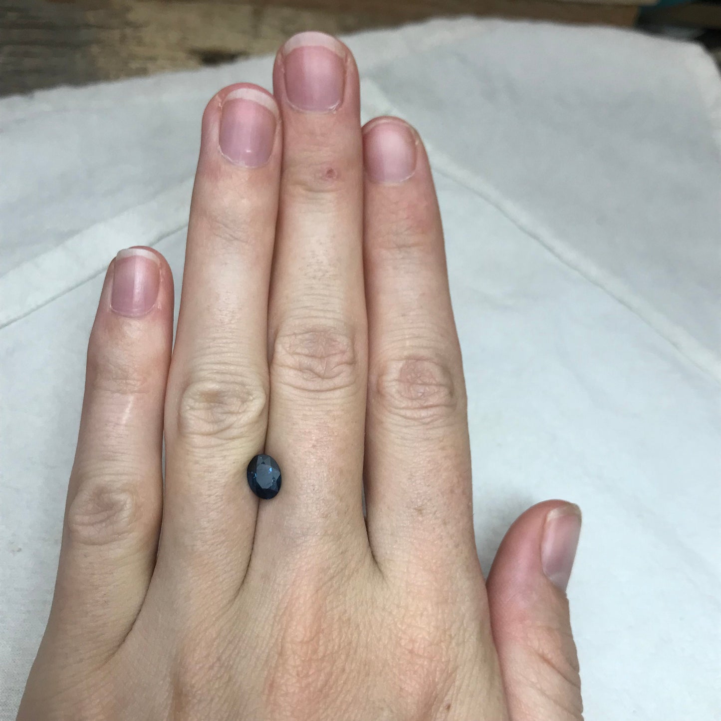 Natural Dark Blue Sapphire 1 Carat, 7x5mm Oval Greenish Blue Sapphire, 7.1x5.2mm Faceted, Loose Reclaimed Gemstone